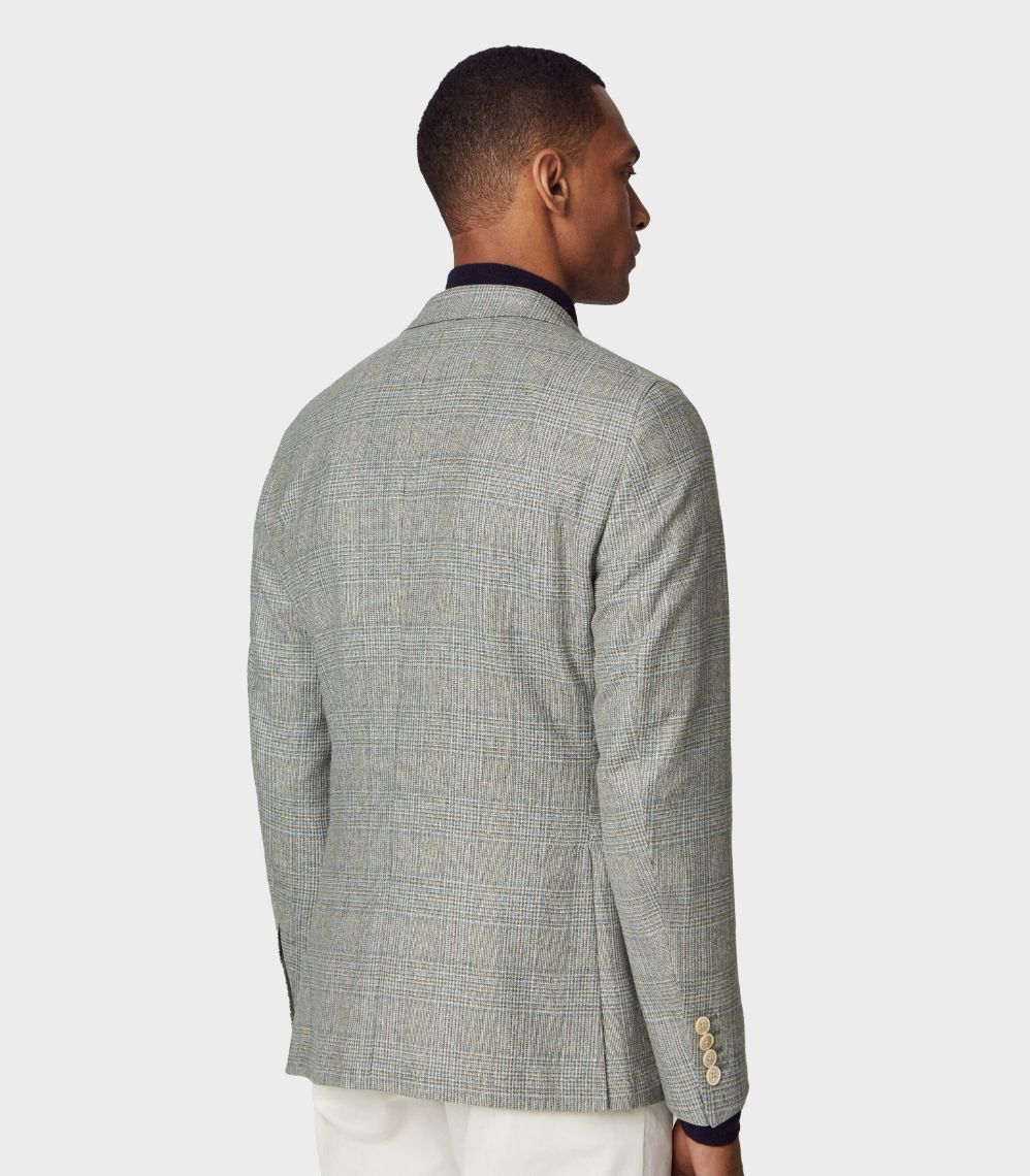 Hackett London - Men's Slim Fit Jacket In Checked Silk And Virgin Wool - Image 3