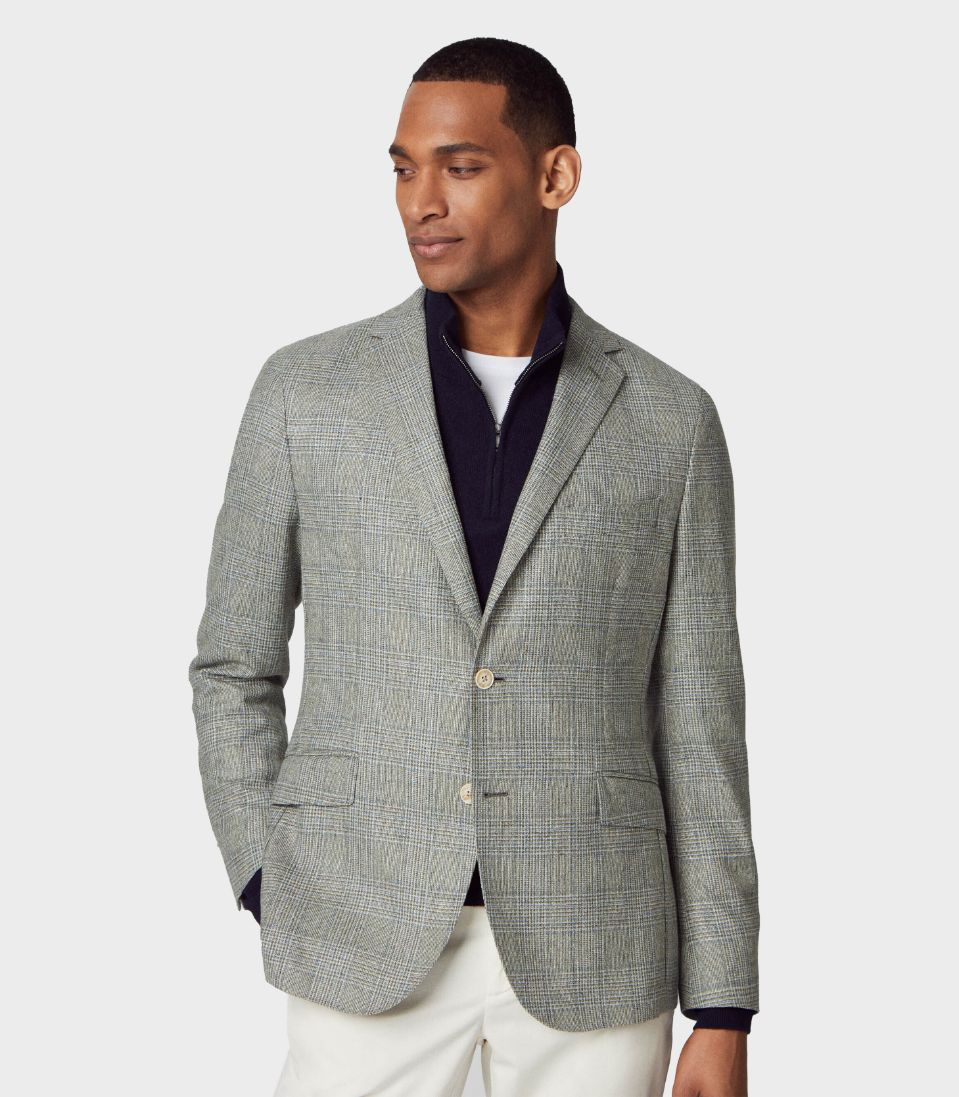 Hackett London - Men's Slim Fit Jacket In Checked Silk And Virgin Wool - Image 4