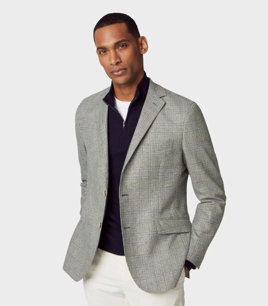 Hackett London - Men's Slim Fit Jacket In Checked Silk And Virgin Wool - Image 5