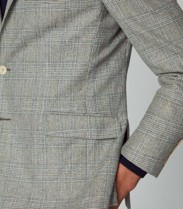 Hackett London - Men's Slim Fit Jacket In Checked Silk And Virgin Wool - Image 7