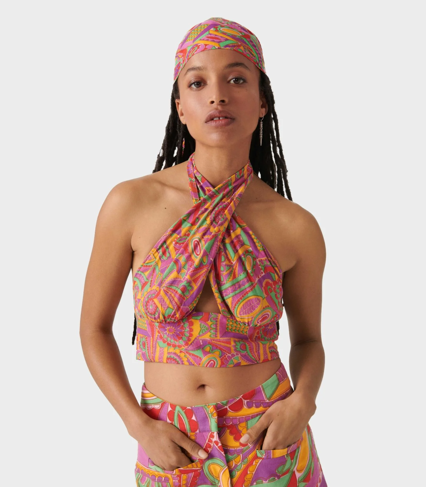Ba&Sh - Doll Graphic-Print Cropped Top - Image 4
