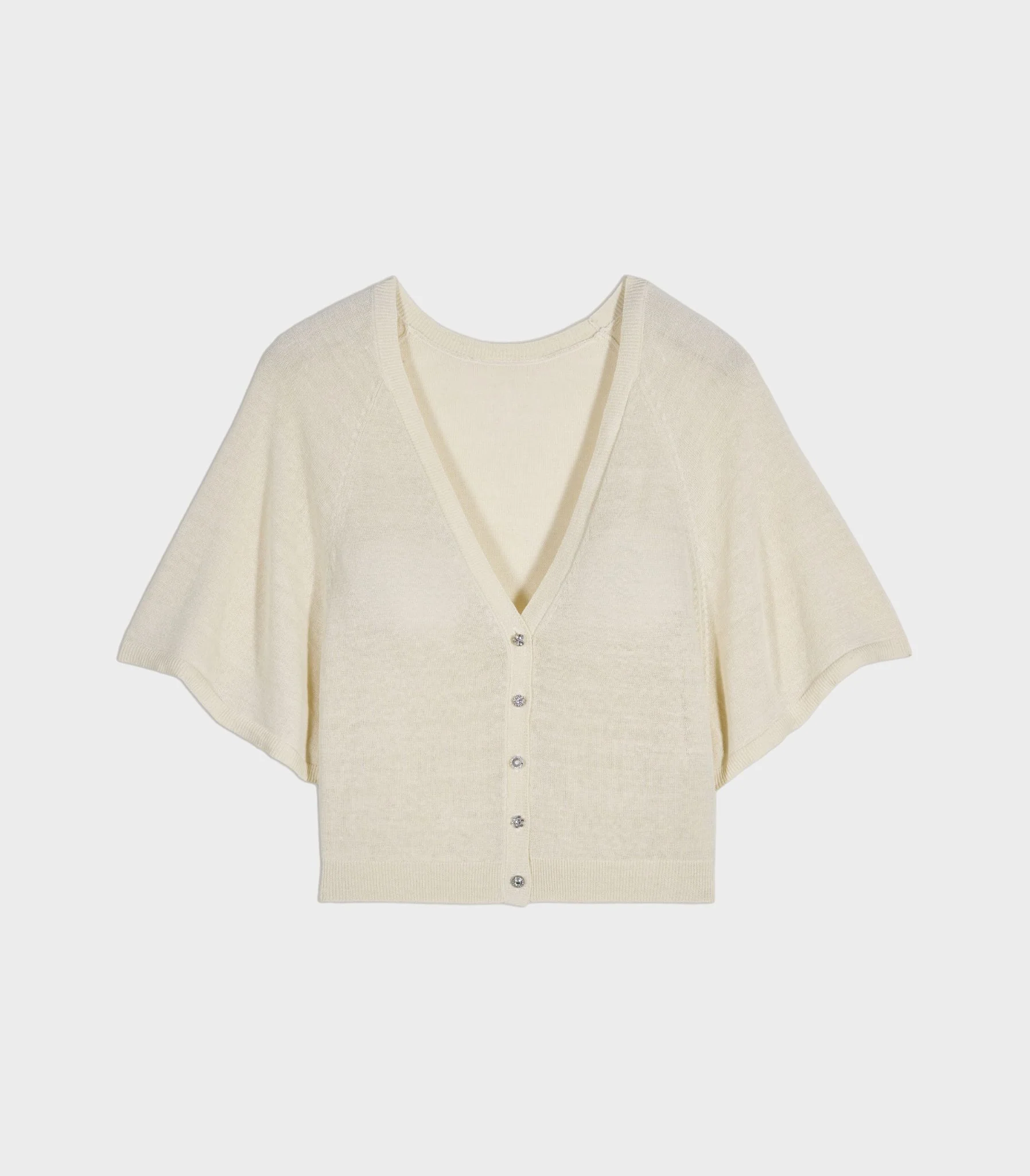 Ba&Sh -Domino Knitted Short-Sleeve Cardigan - Image 2