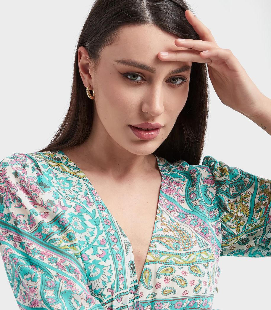 Ba&Sh -  Floral-Print Long-Sleeve Dress - Image 4