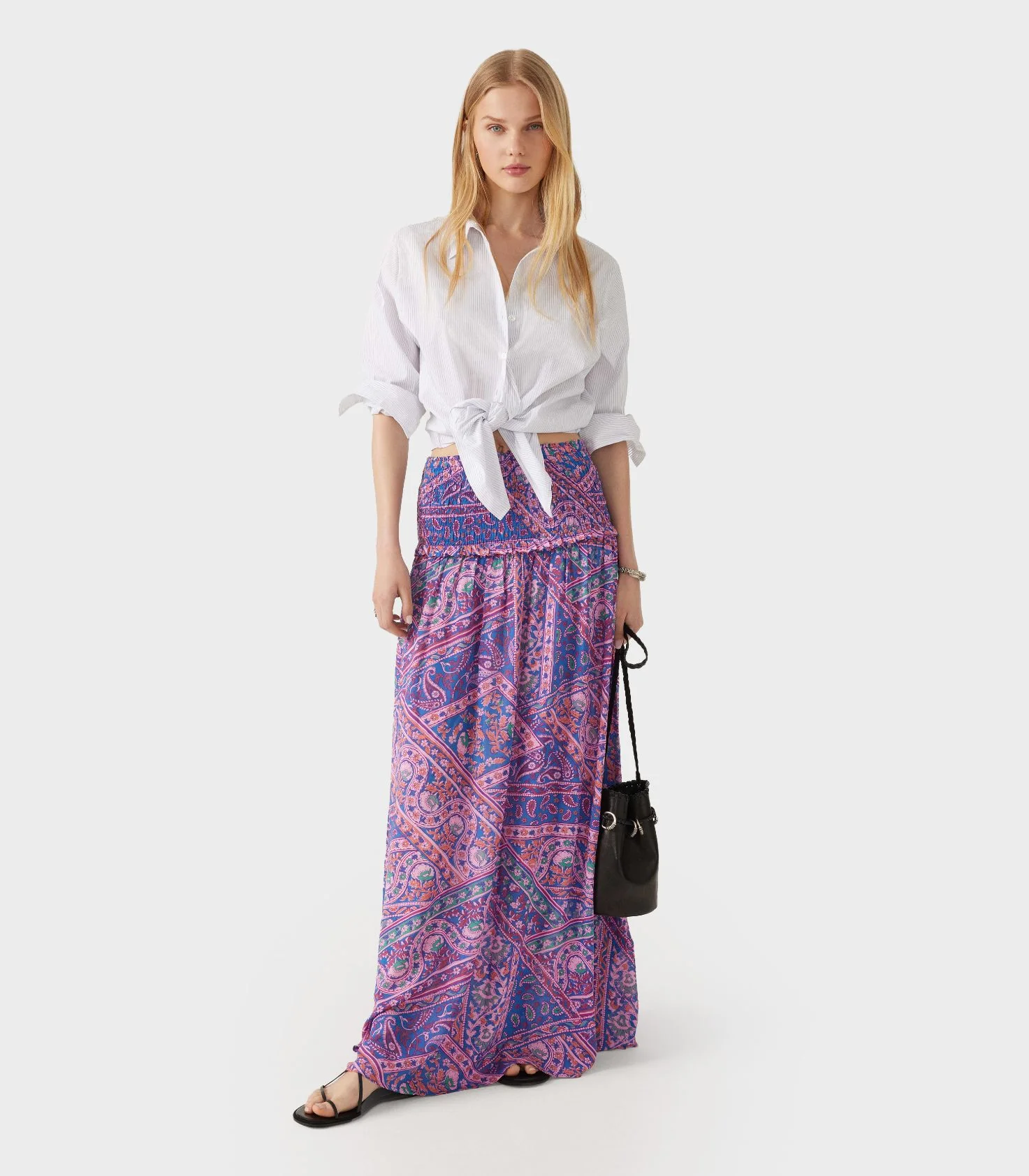 Ba&Sh -Graphic-Print Halterneck Midi Dress And Maxi Skirt - Image 4