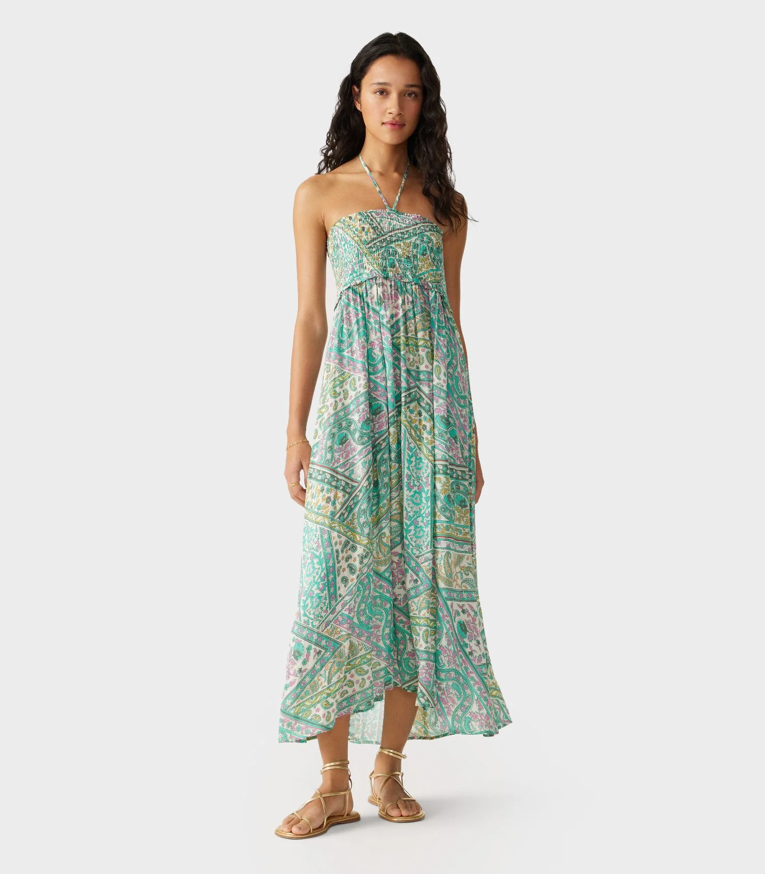 Ba&Sh -Graphic-Print Halterneck Midi Dress And Maxi Skirt - Image 7