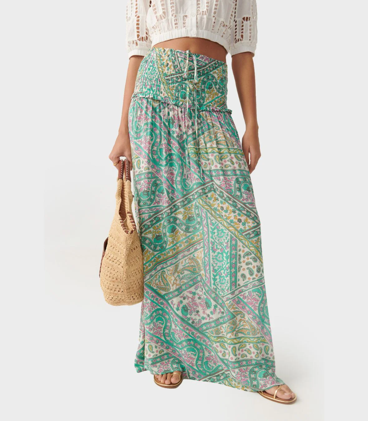 Ba&Sh -Graphic-Print Halterneck Midi Dress And Maxi Skirt - Image 8