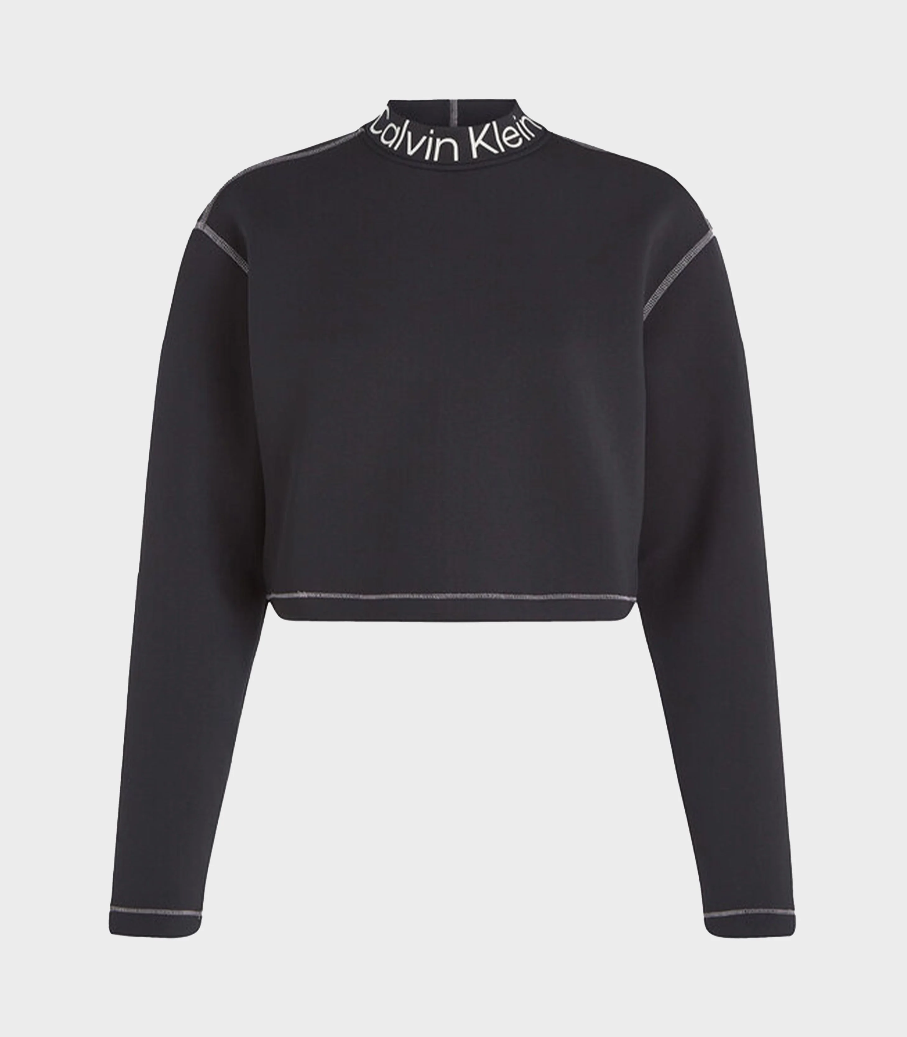 Calvin Klein -Cropped Mock Neck Logo Top - Image 2