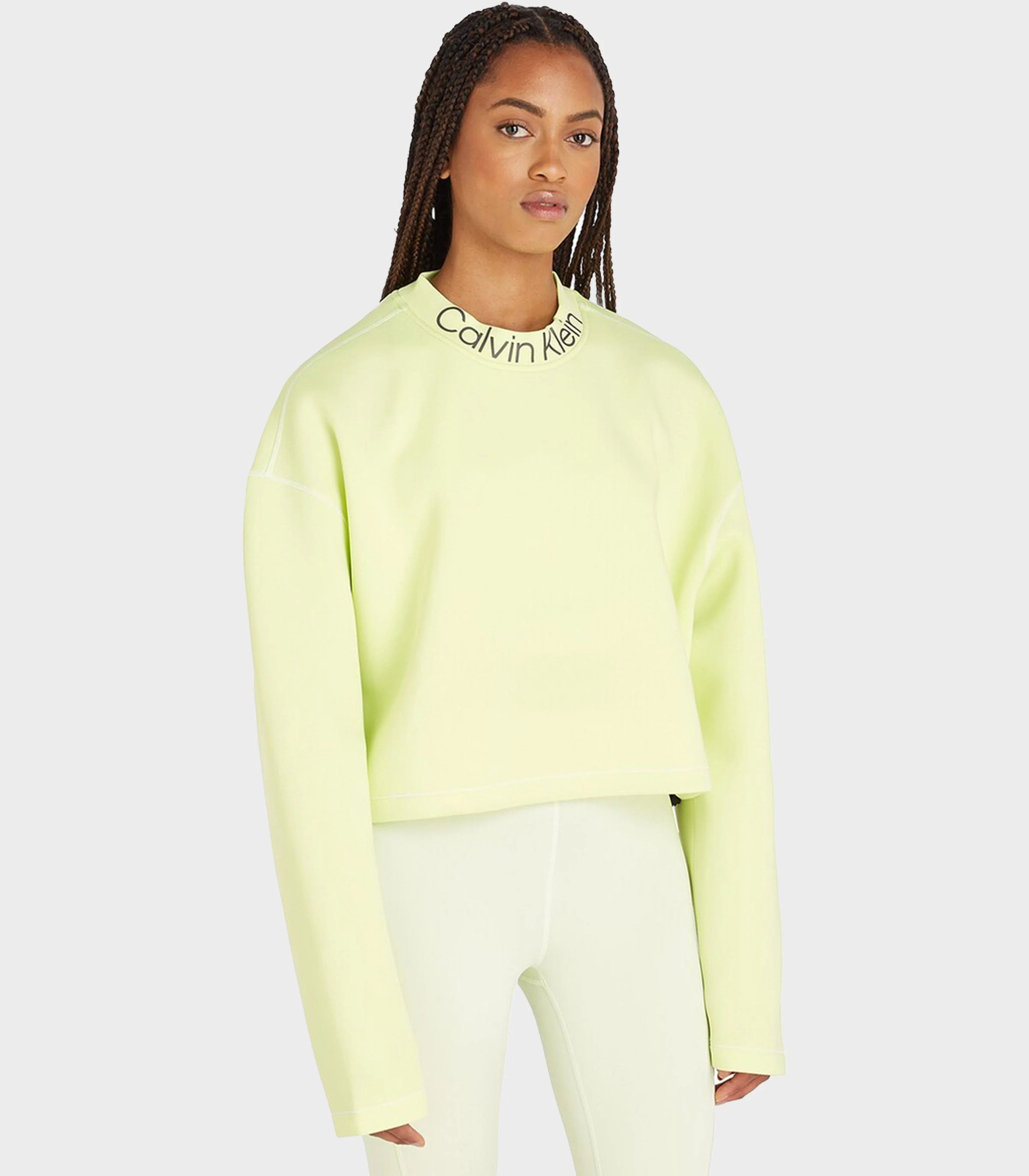 Calvin Klein -Cropped Mock Neck Logo Top - Image 5