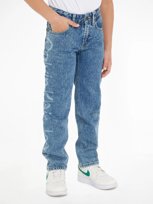 Calvin Klein - Mid Rise Straight Logo Jeans - Image 2