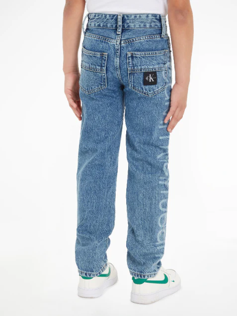 Calvin Klein - Mid Rise Straight Logo Jeans - Image 3