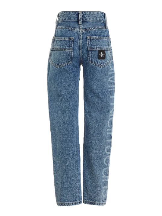 Calvin Klein - Mid Rise Straight Logo Jeans - Image 6