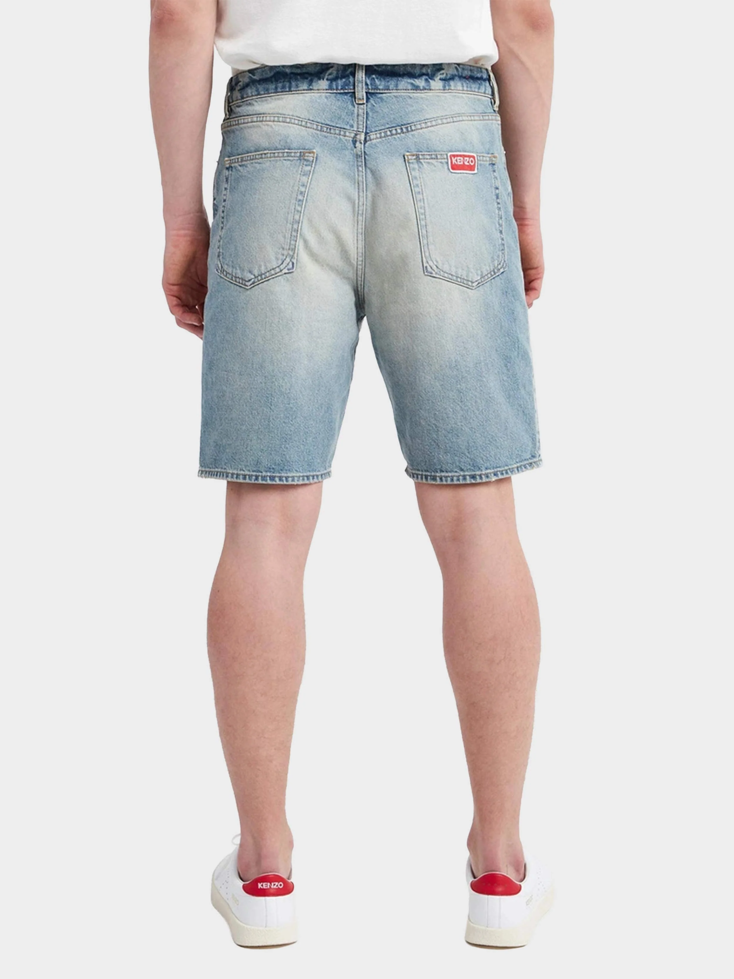 Kenzo - Men's Knee Length Faded Denim Shorts - Image 4