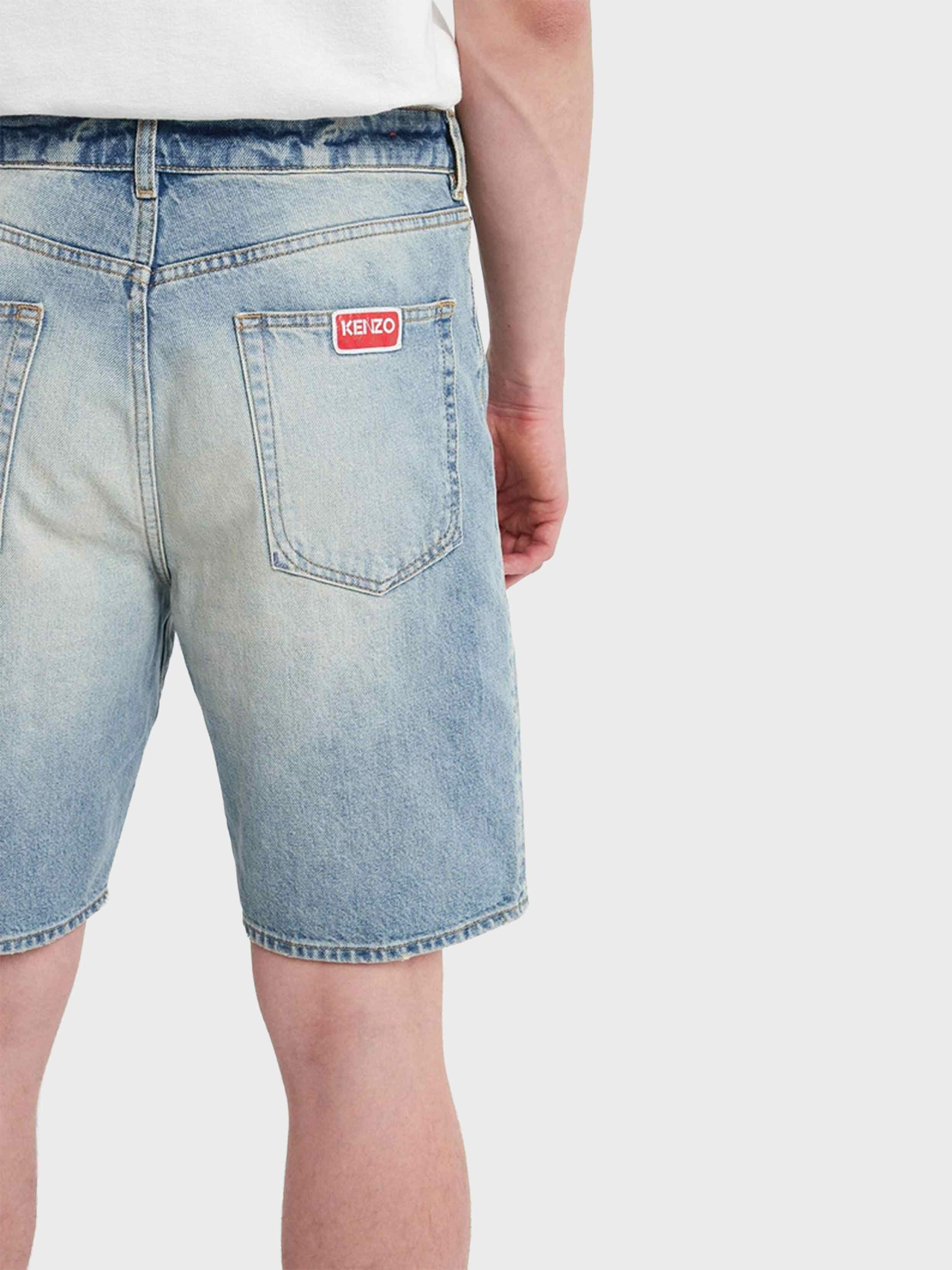 Kenzo - Men's Knee Length Faded Denim Shorts - Image 6