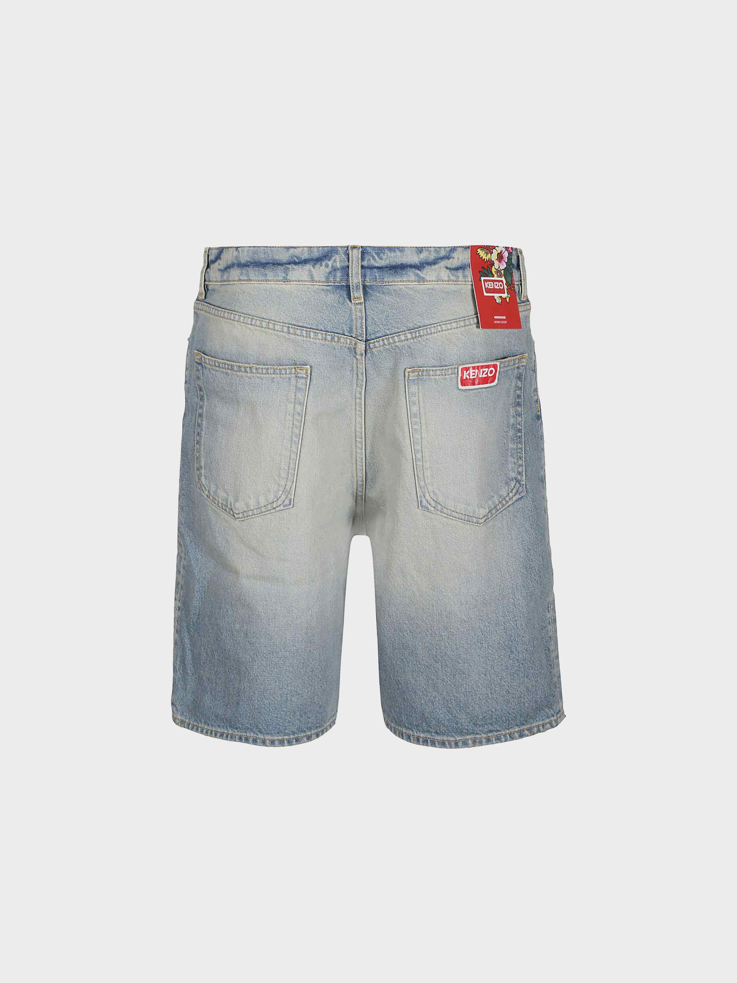 Kenzo - Men's Knee Length Faded Denim Shorts - Image 7