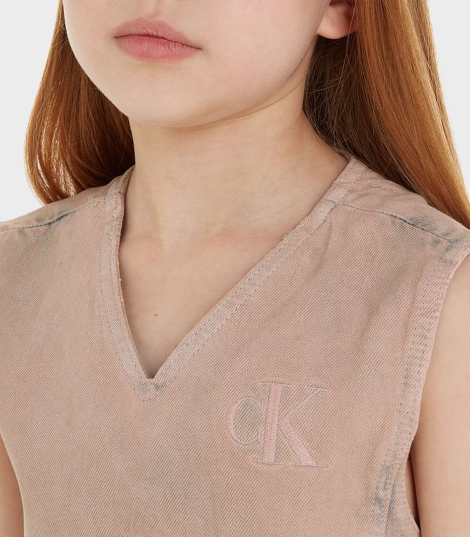 Calvin Klein  - Girls -  Pinafore Dress Overdye - Image 4