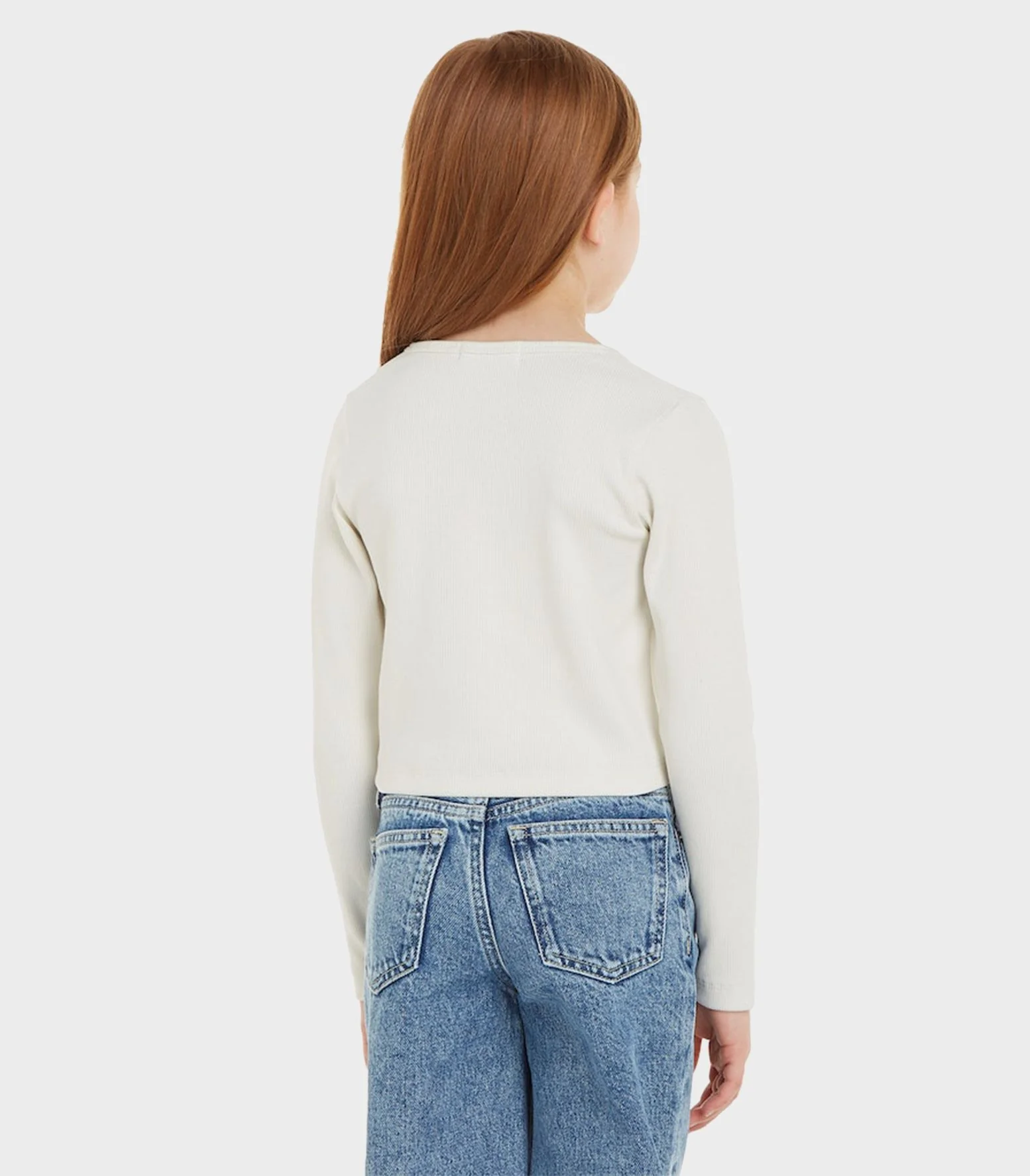 Calvin Klein  - Girls -  Embroidery Cut Out Rib Top - Image 3