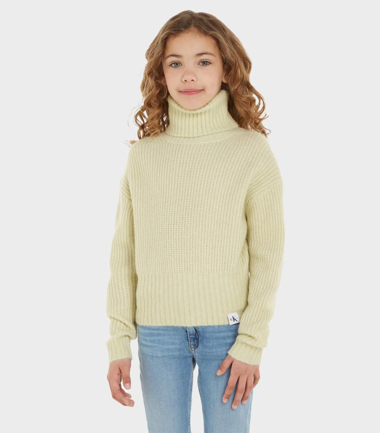 Calvin Klein  - Girls -  Cropped Rollneck Sweater - Image 2