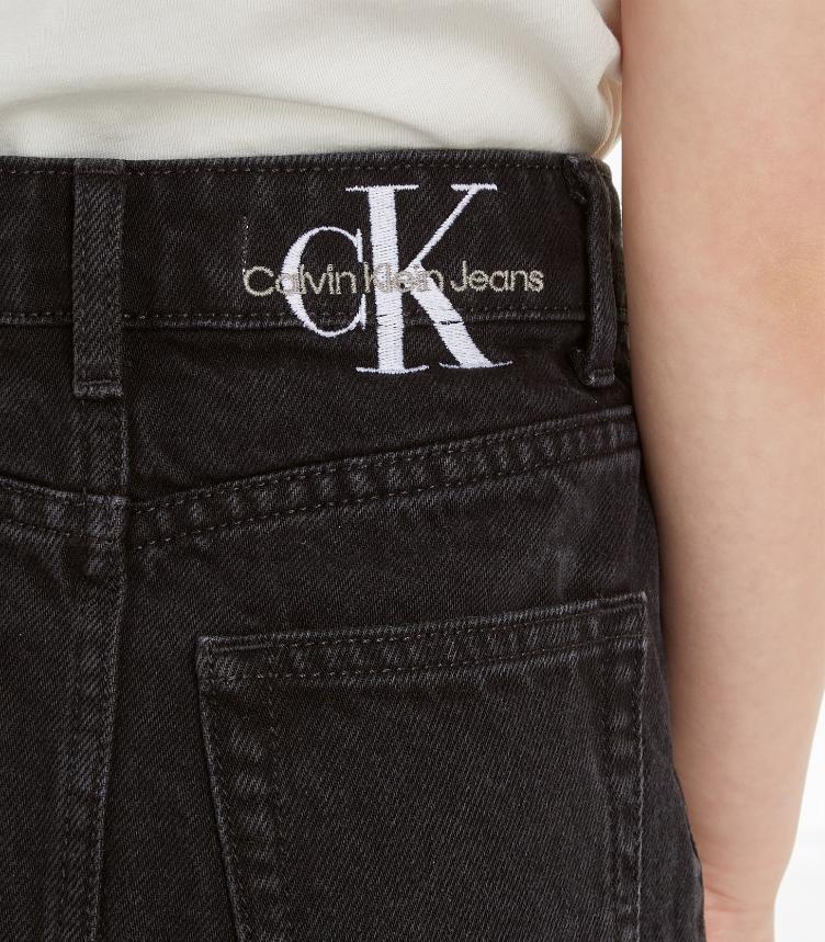 Calvin Klein - Girls' Washed Black Denim Button Skirt - Image 4