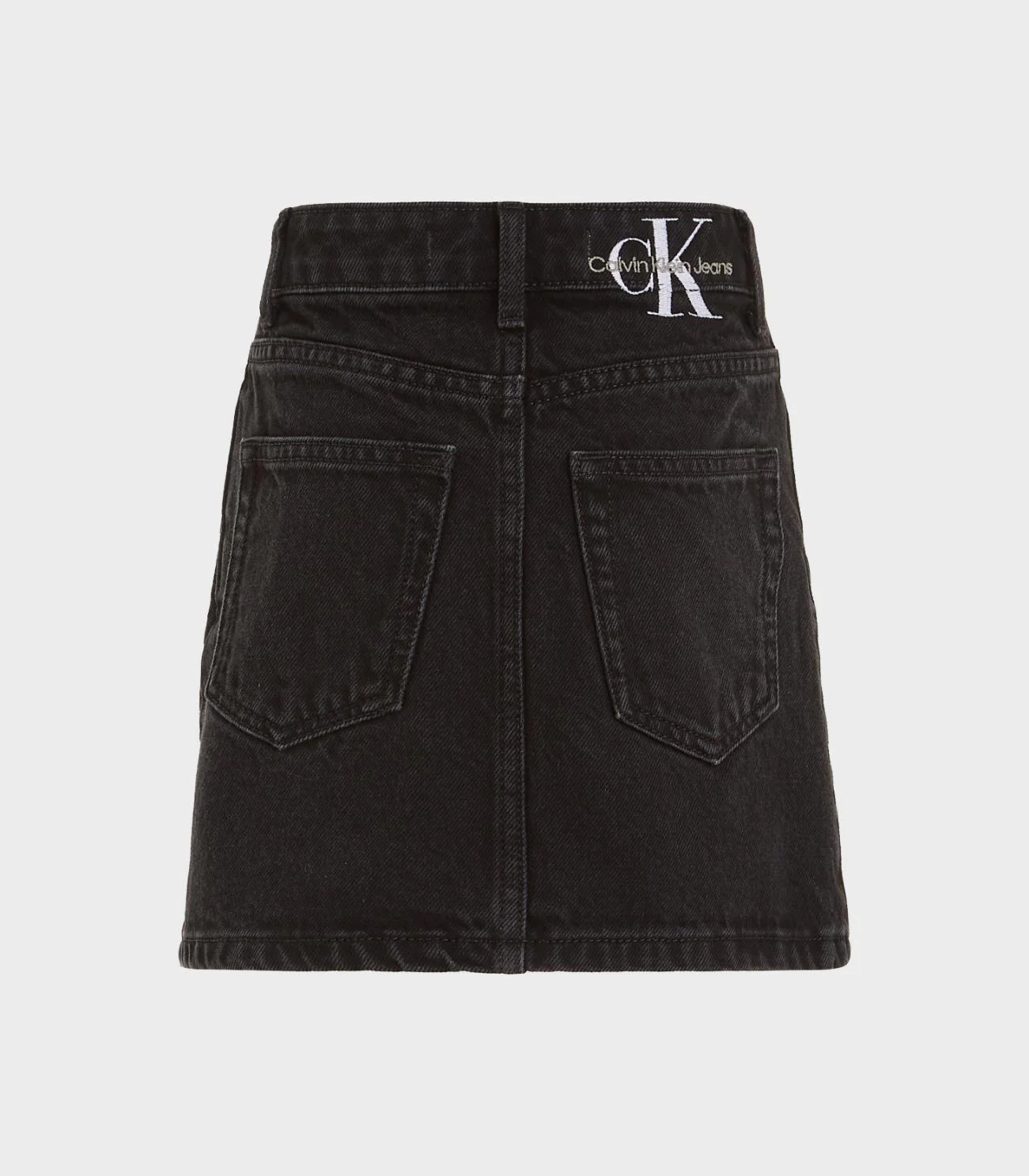 Calvin Klein - Girls' Washed Black Denim Button Skirt - Image 6