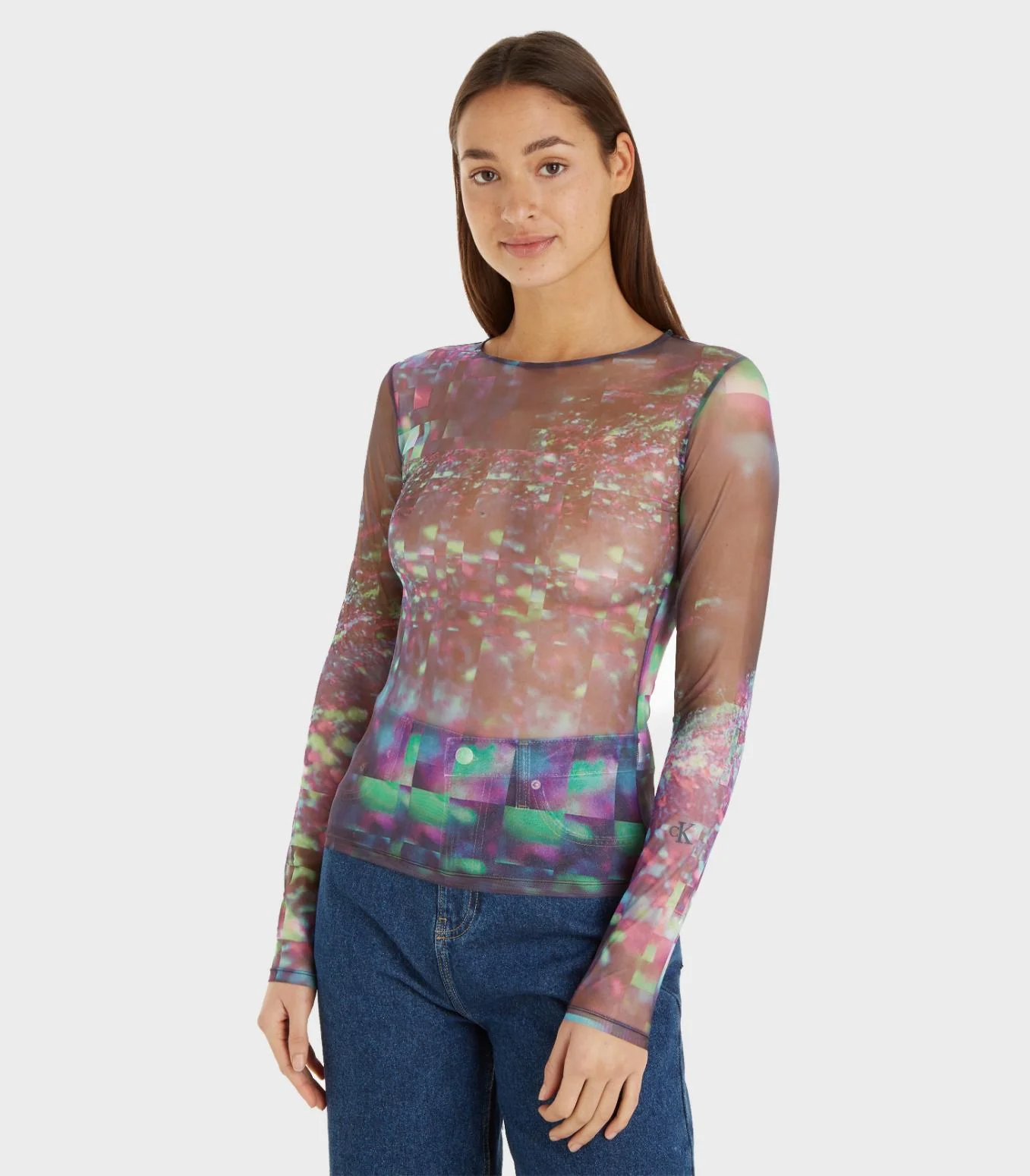 Calvin Klein Jeans - Sheer Mesh Long Sleeve Top Slim Fit - Image 2