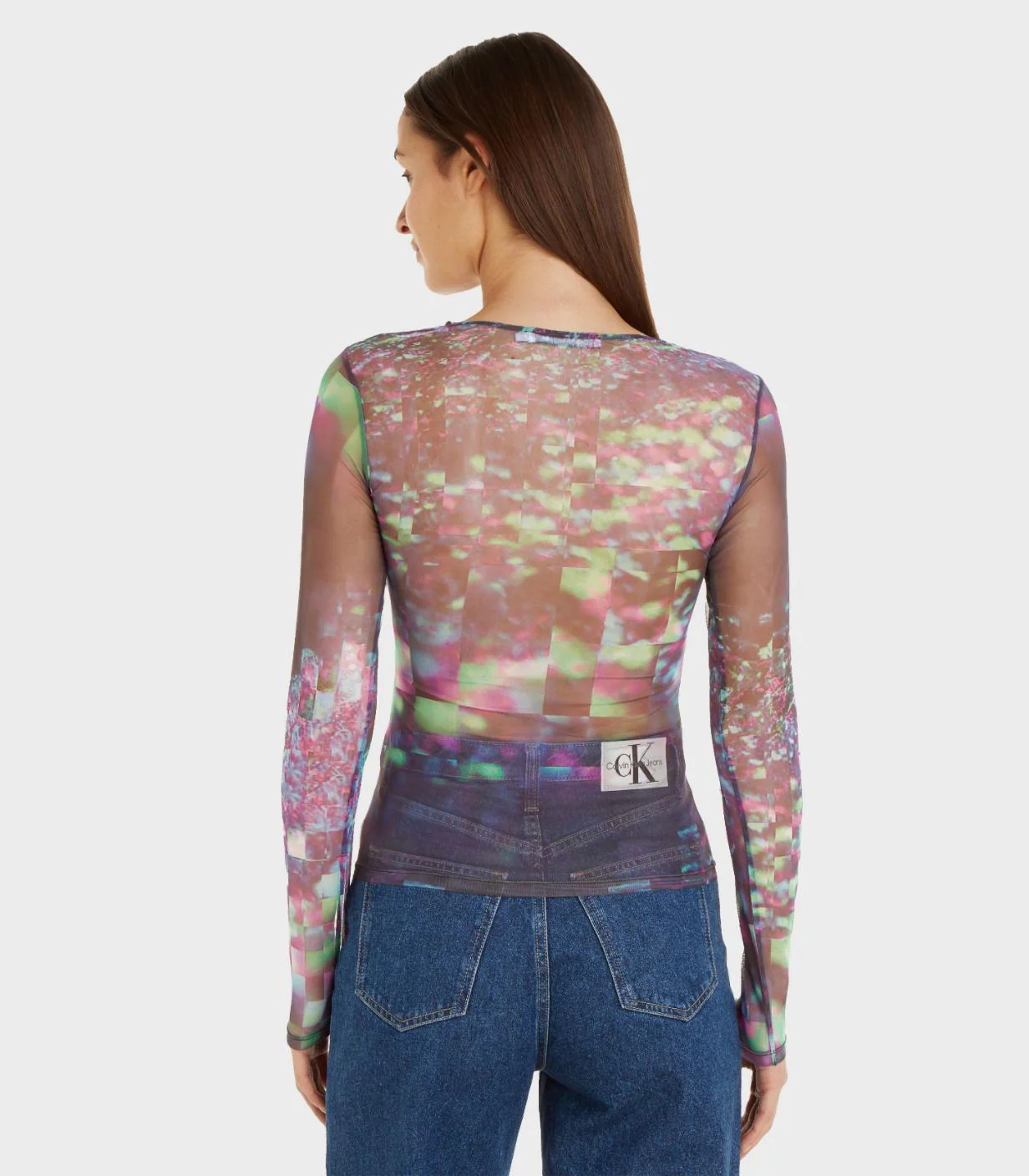 Calvin Klein Jeans - Sheer Mesh Long Sleeve Top Slim Fit - Image 3