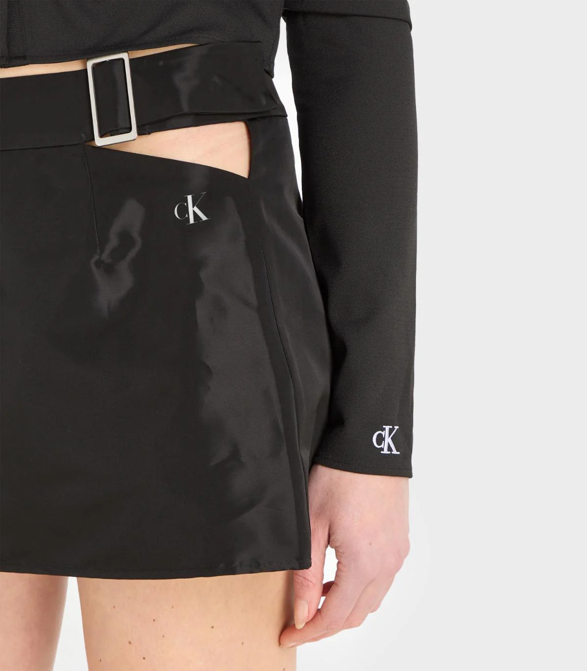 Calvin Klein Jeans - Women's Cut Out Shiny Mini Skirt - Image 4