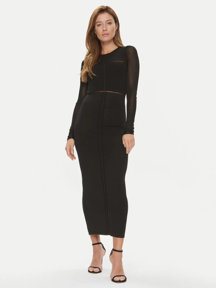 Calvin Klein - Women's Sheer Detail Knitted Slim Fit Dress - Image 2