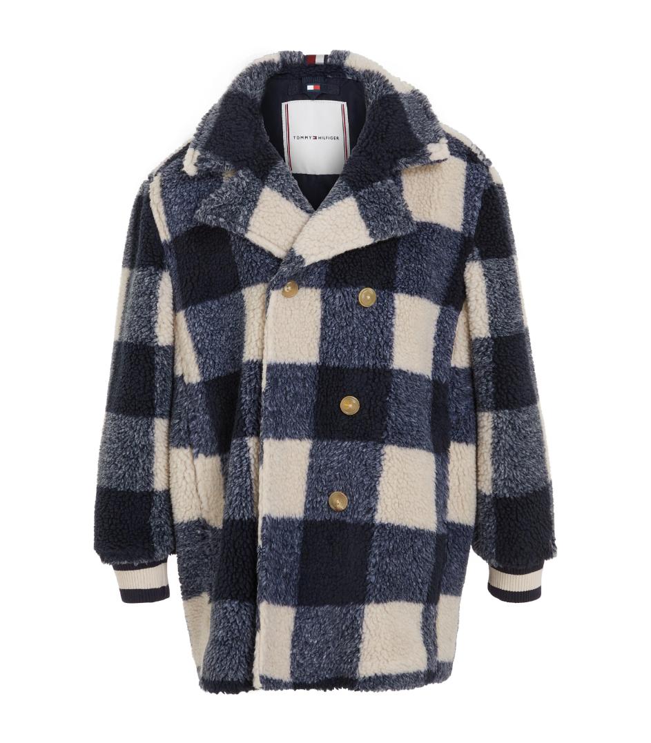Tommy Hilfiger  - Girls -  Teddy Oversized Gingham Peacoat - Image 2