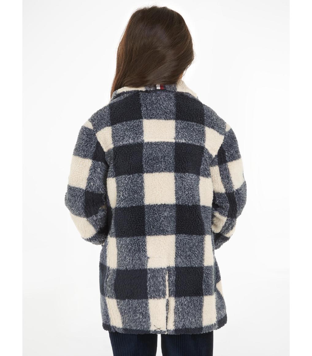 Tommy Hilfiger  - Girls -  Teddy Oversized Gingham Peacoat - Image 3