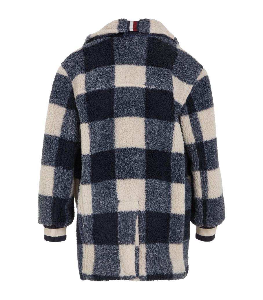 Tommy Hilfiger  - Girls -  Teddy Oversized Gingham Peacoat - Image 4