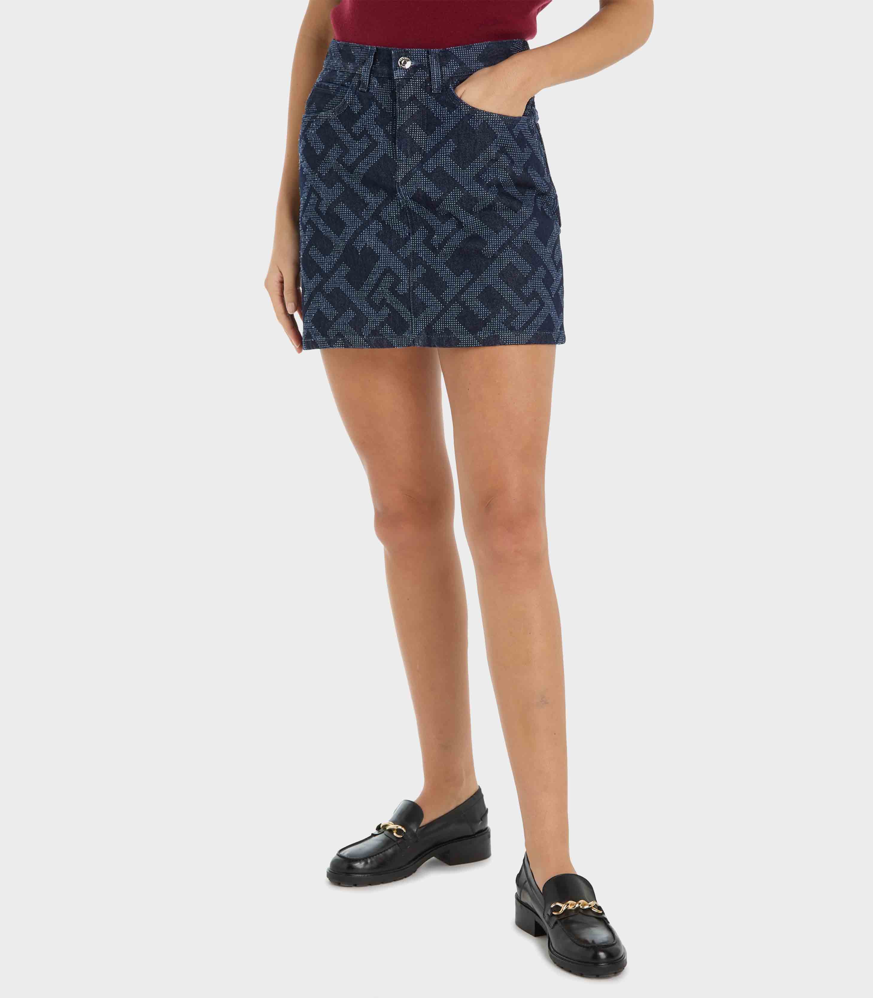 Tommy Hilfiger - Monogram Denim Skirt With Pattern‏ - Image 2