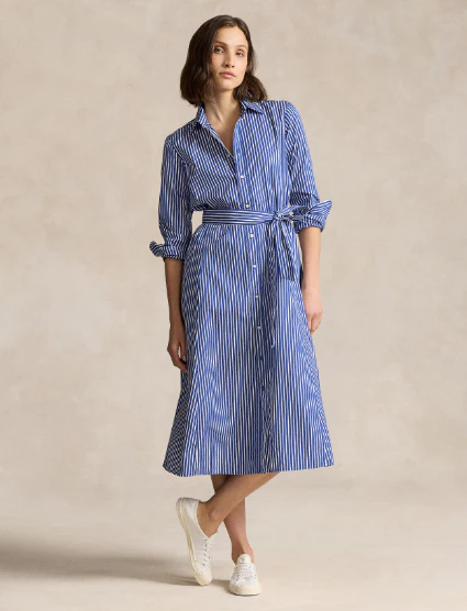 Polo Ralph Lauren - Women's Belted Striped Cotton Shirtdress - Image 2