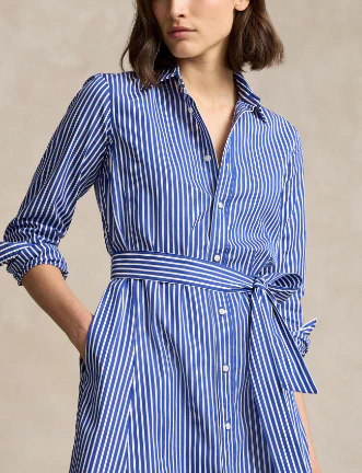 Polo Ralph Lauren - Women's Belted Striped Cotton Shirtdress - Image 5