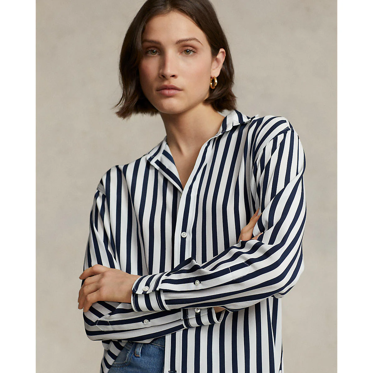 Polo Ralph Lauren - Relaxed Fit Striped Silk Shirt - Image 3