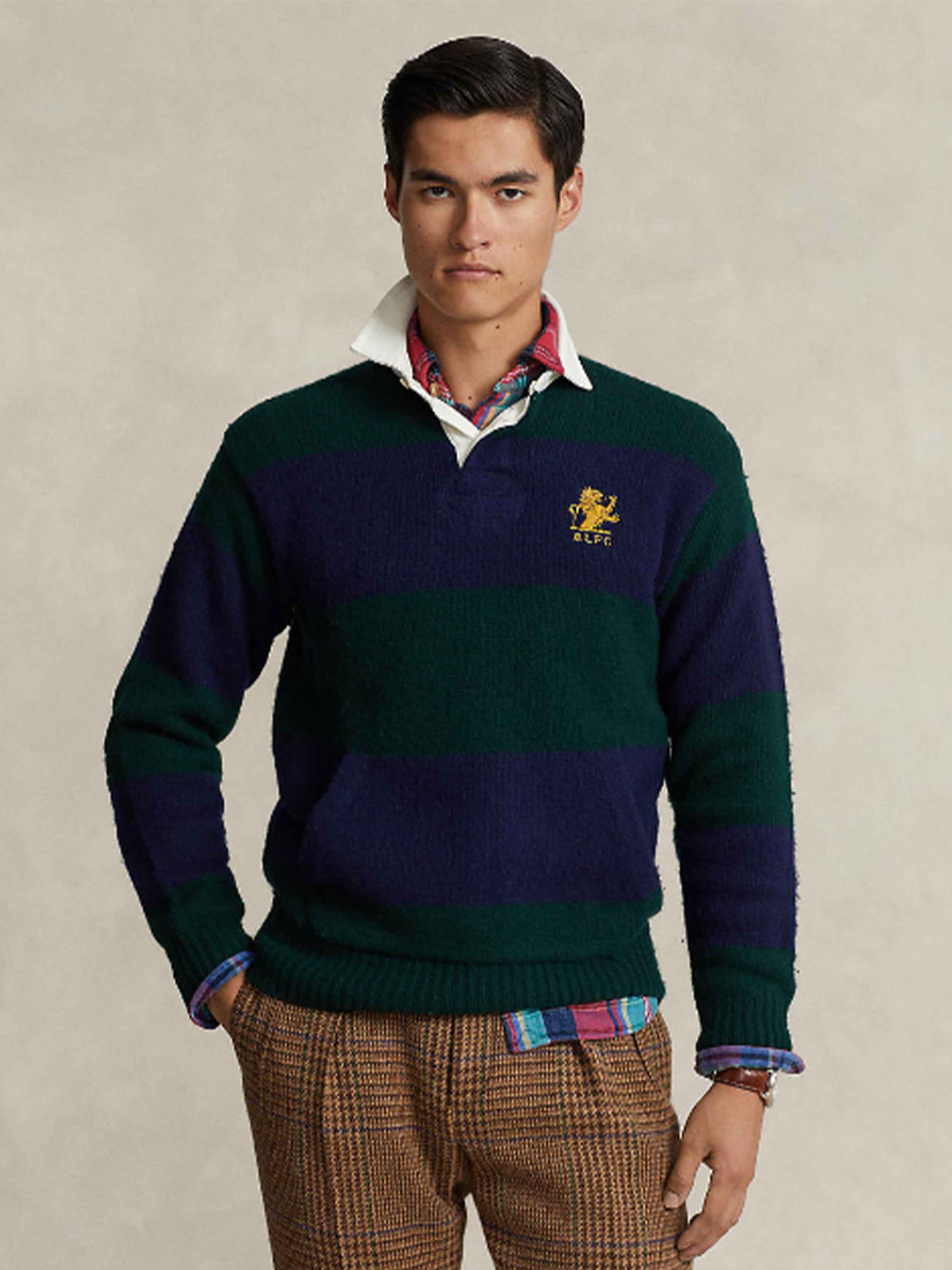 Polo Ralph Lauren - Men's Striped Logo Embroidered Wool Sweater - Image 4