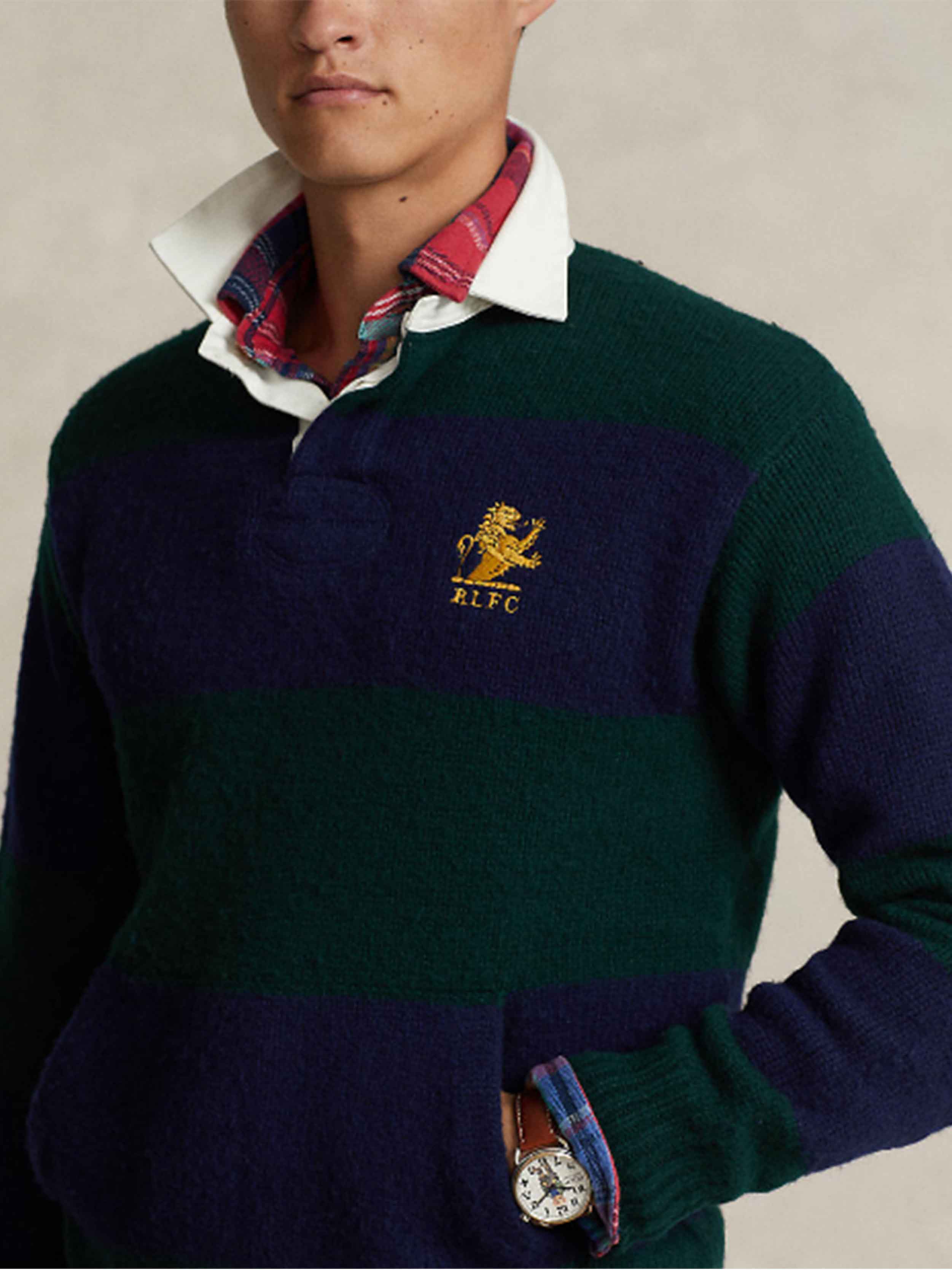 Polo Ralph Lauren - Men's Striped Logo Embroidered Wool Sweater - Image 5