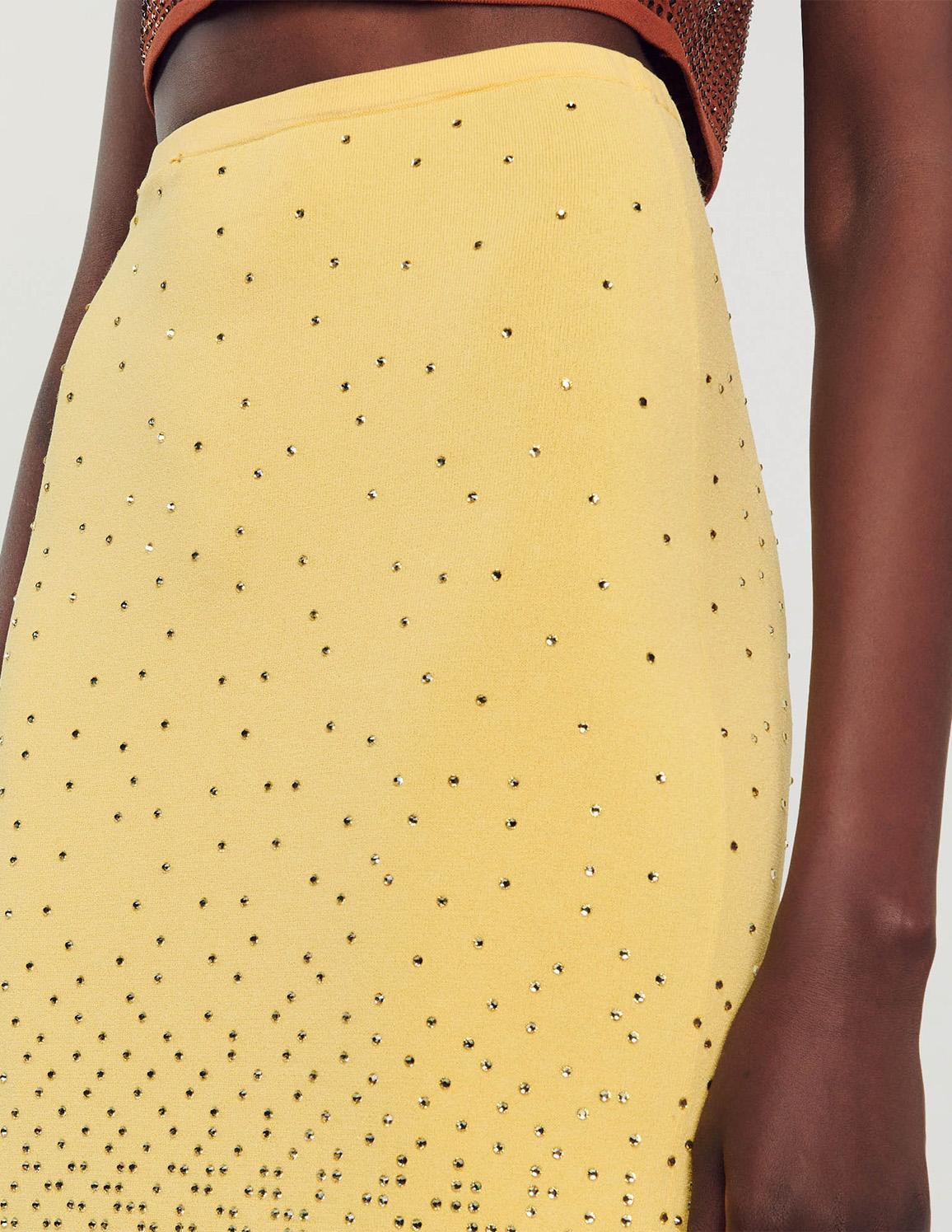 SANDRO - Rhinestone-Embellished Midi Skirt - Image 3