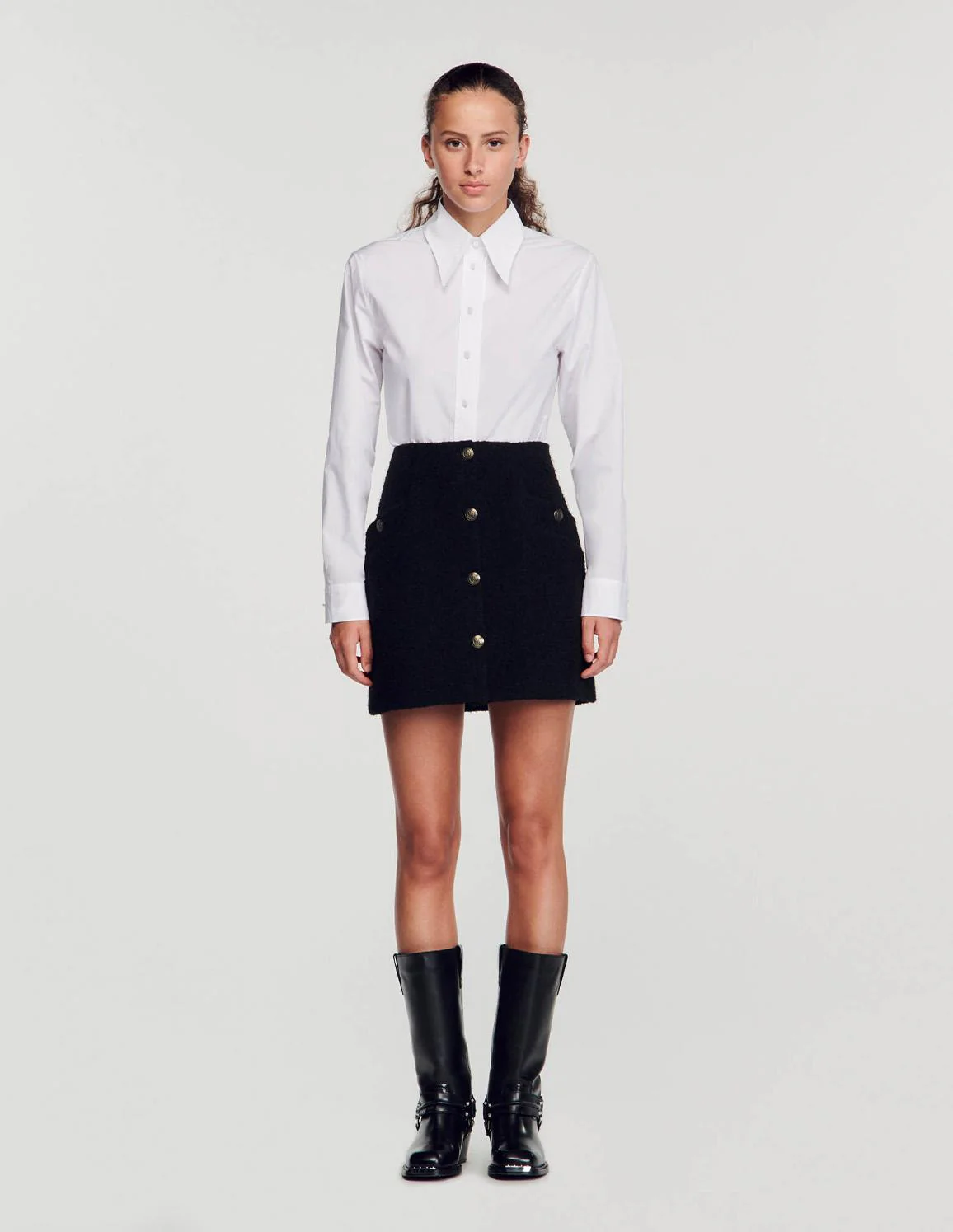 SANDRO - Short Skirt With Buttons - Image 5