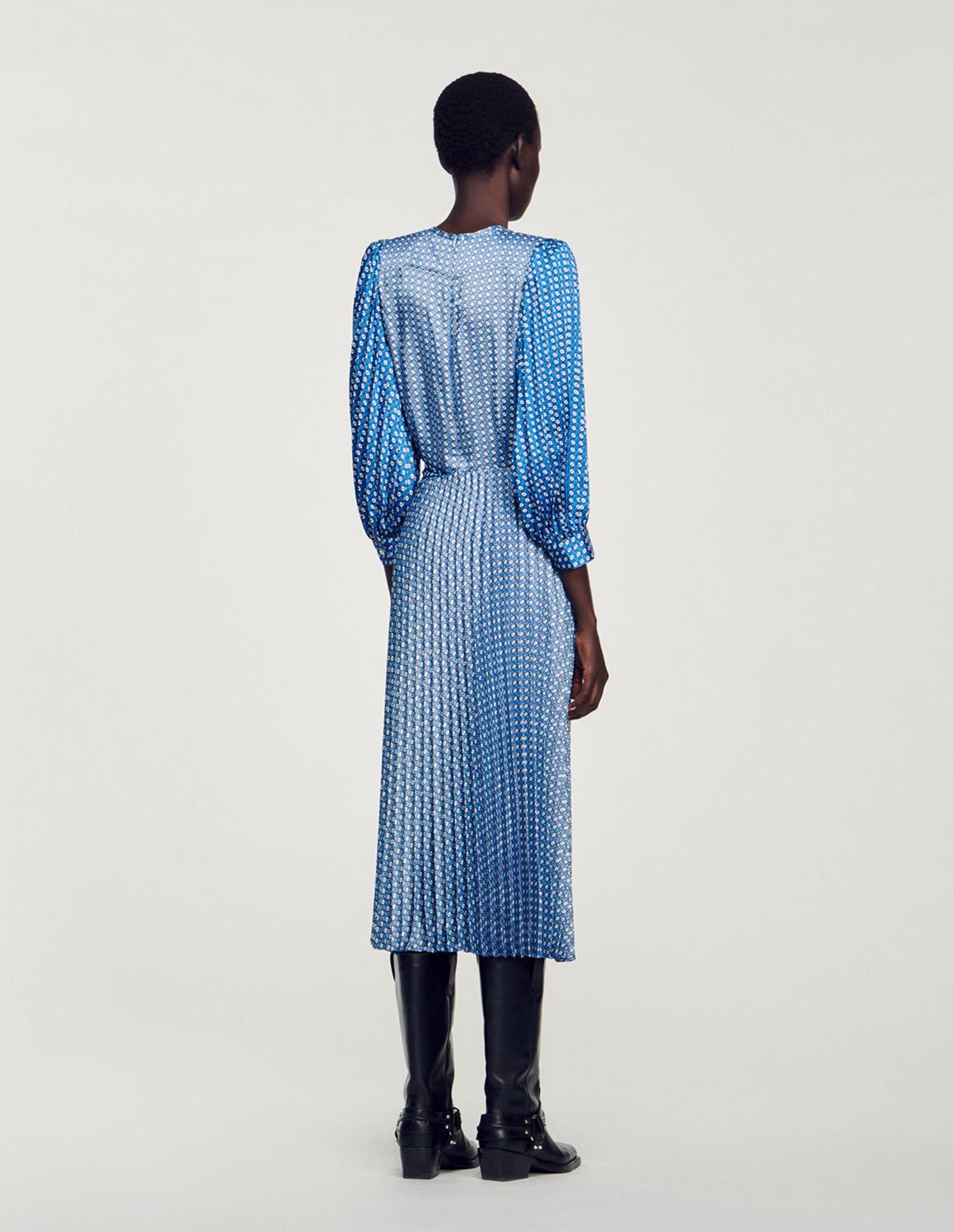 SANDRO - Long Tie-Print Dress - Image 3