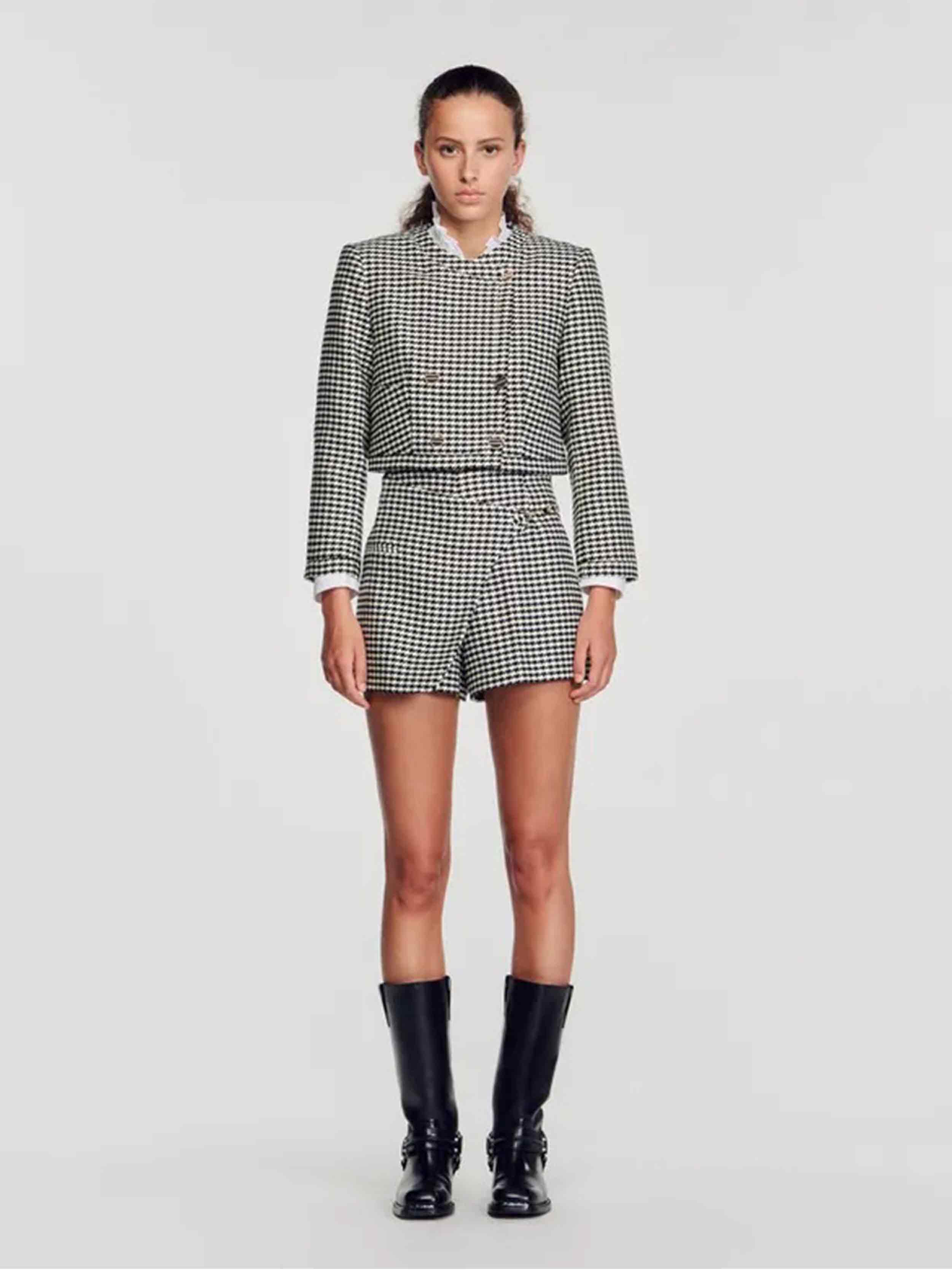 SANDRO - Women's Houndstooth Shorts - Image 2