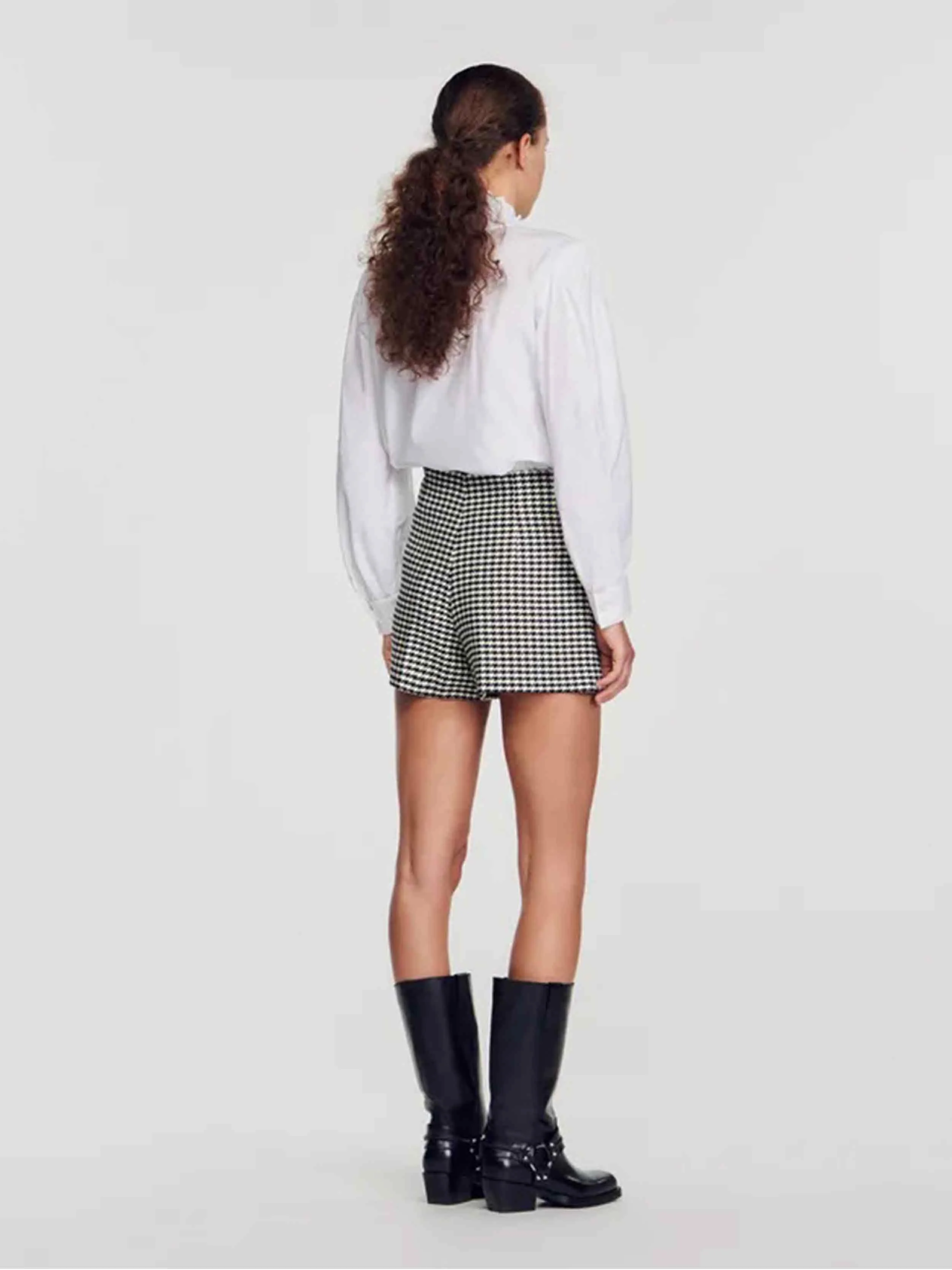 SANDRO - Women's Houndstooth Shorts - Image 3