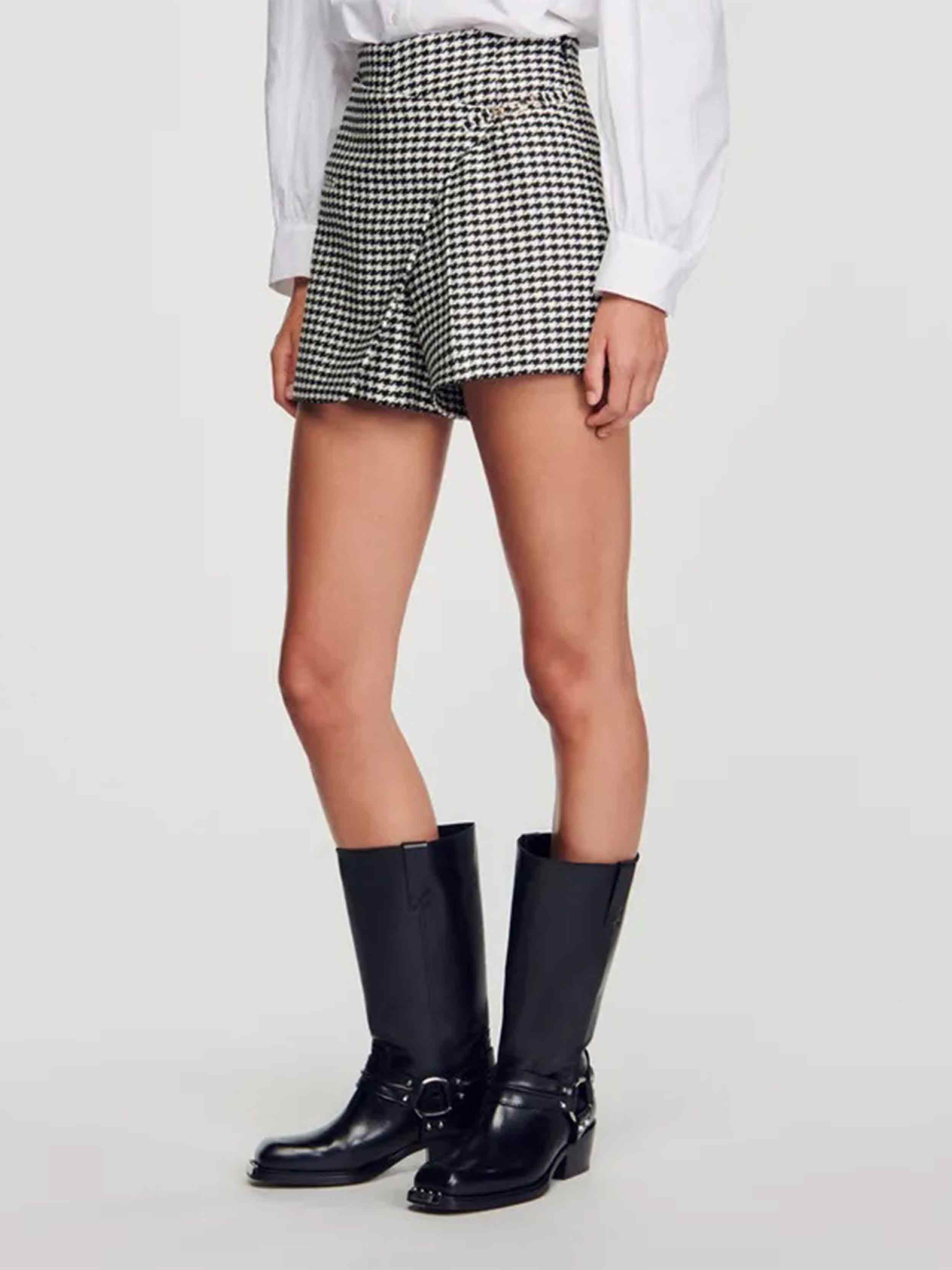 SANDRO - Women's Houndstooth Shorts - Image 6