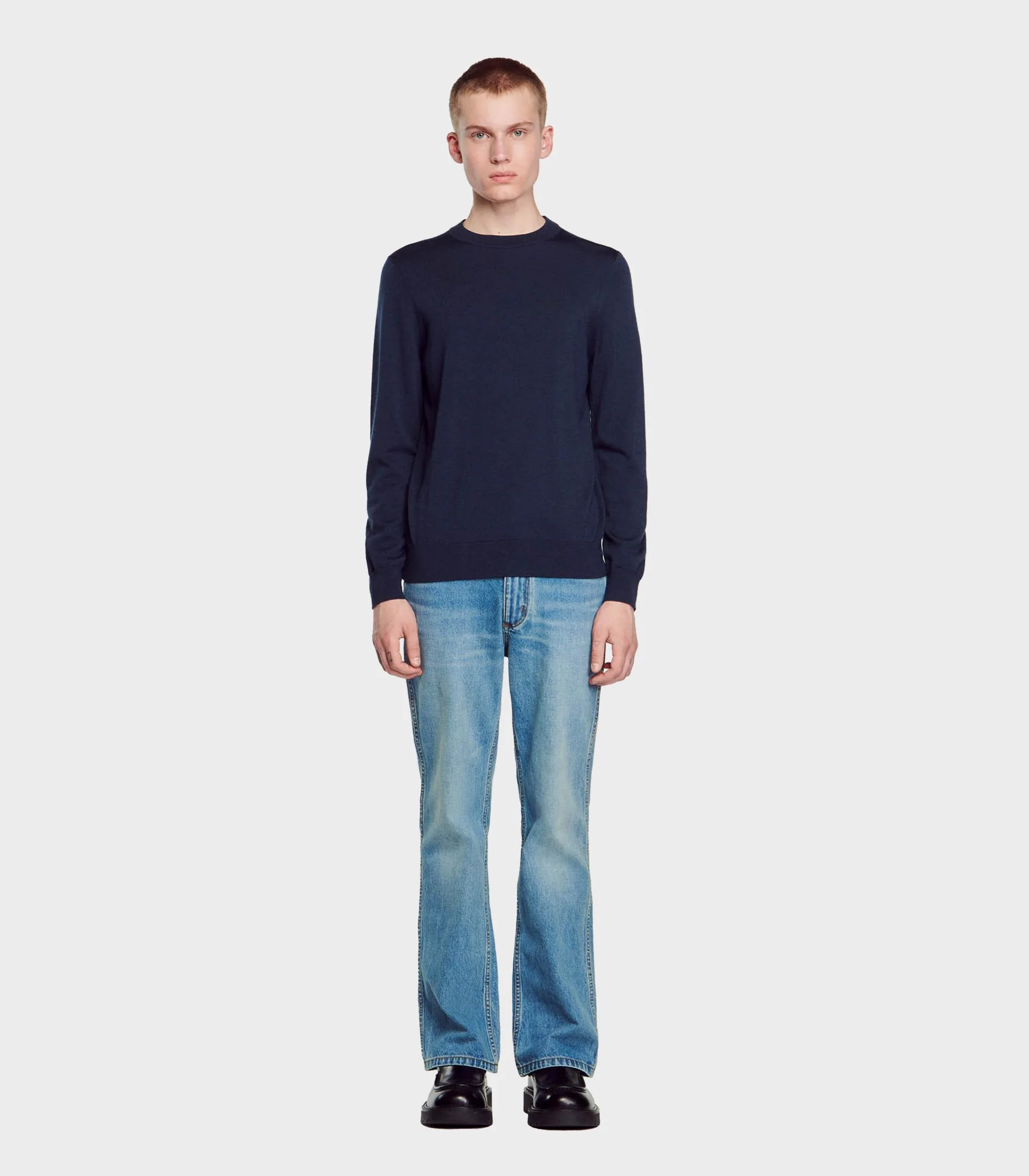 SANDRO - Men's Fine Knit Wool Sweater - Image 2