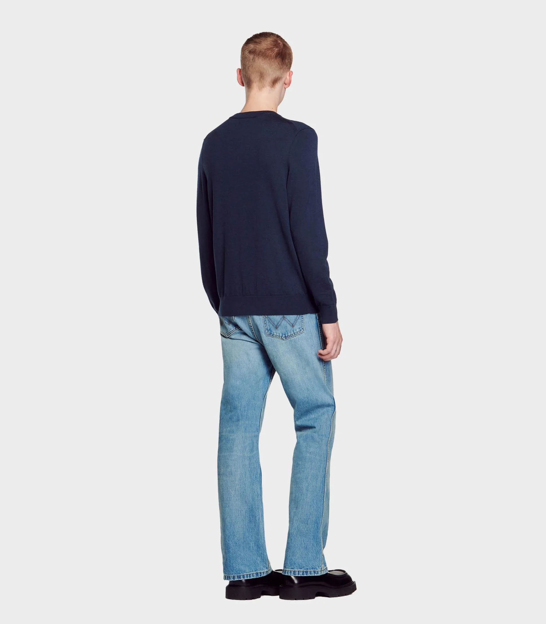 SANDRO - Men's Fine Knit Wool Sweater - Image 3