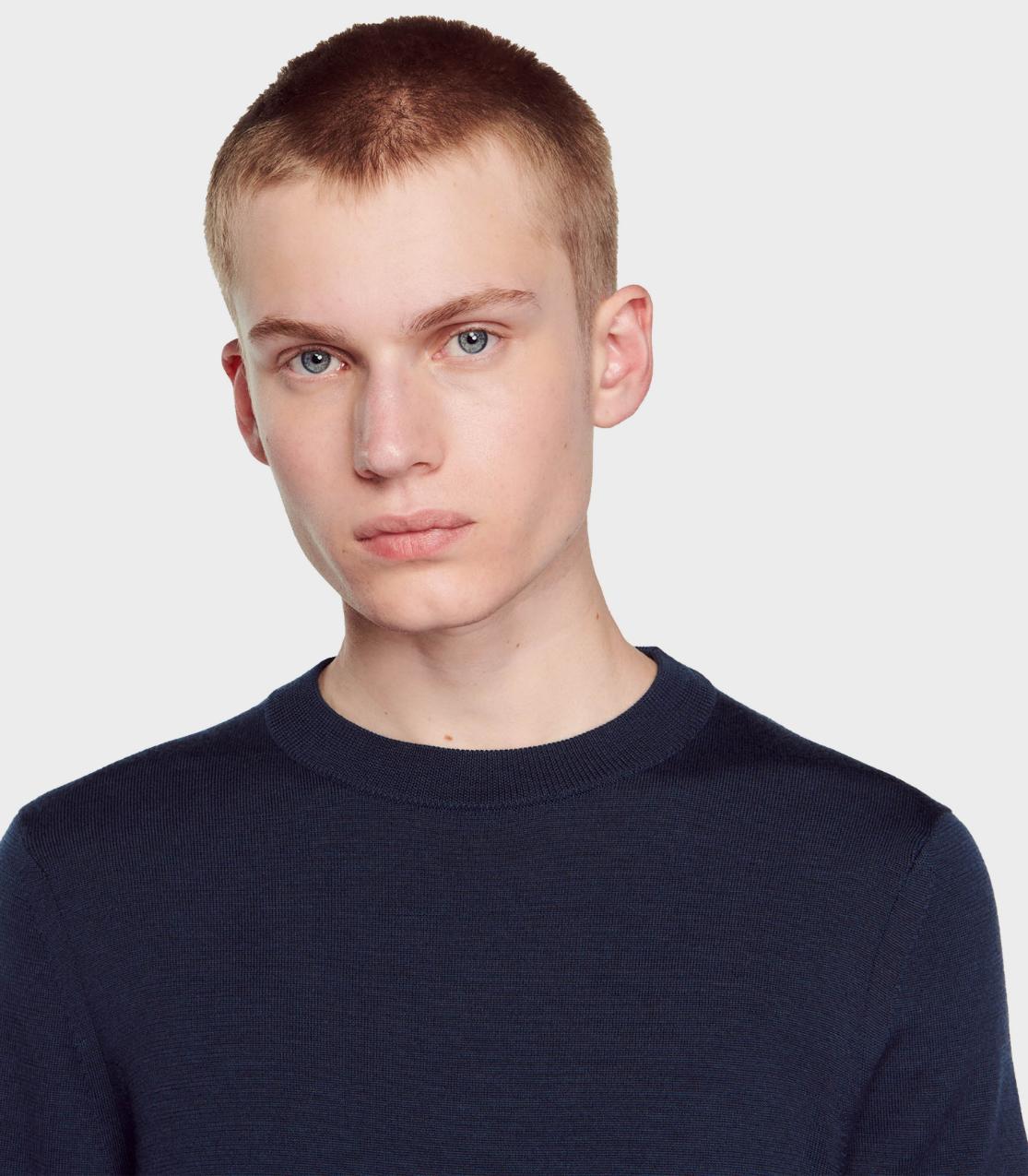 SANDRO - Men's Fine Knit Wool Sweater - Image 4