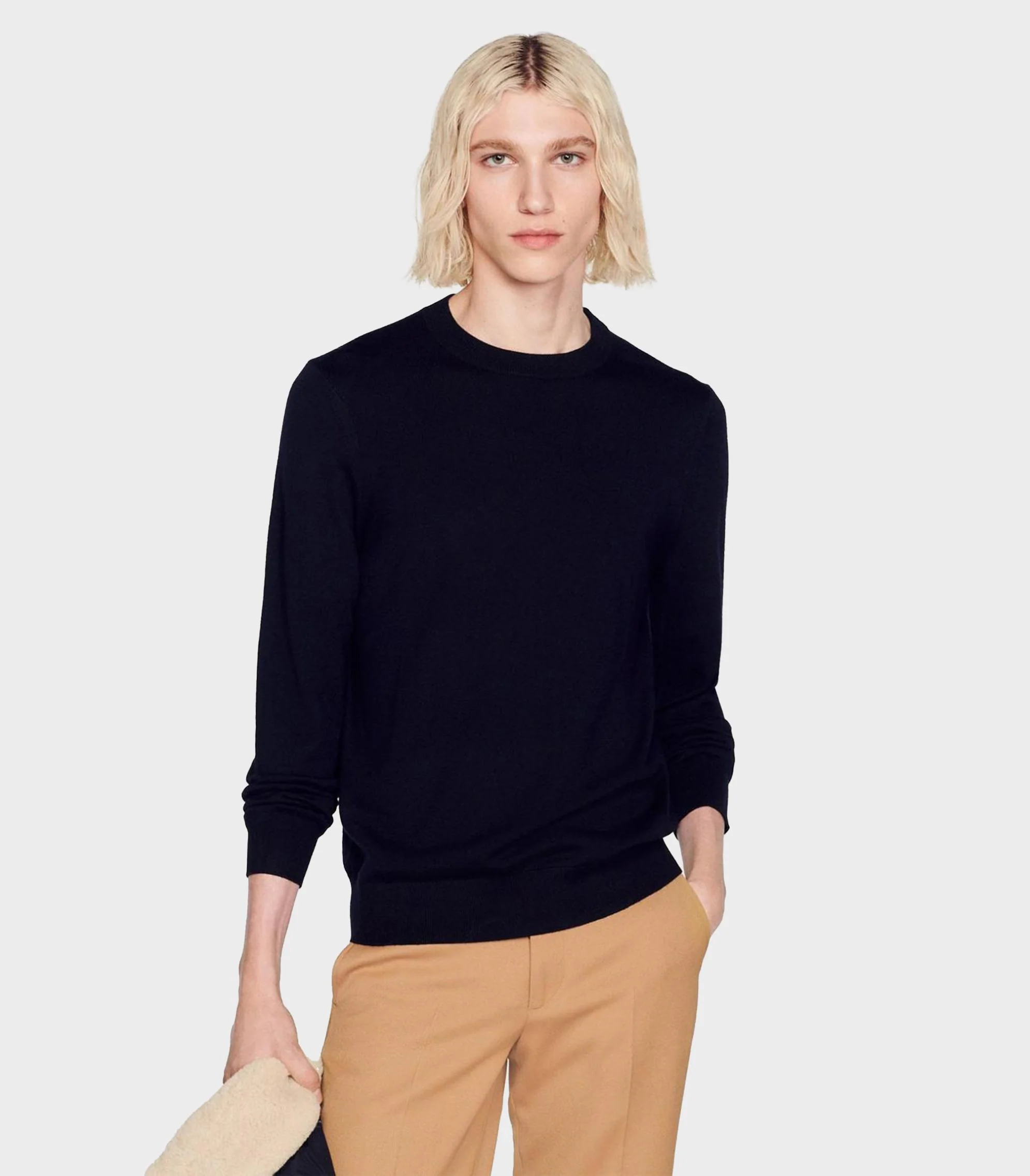 SANDRO - Men's Fine Knit Wool Sweater - Image 7