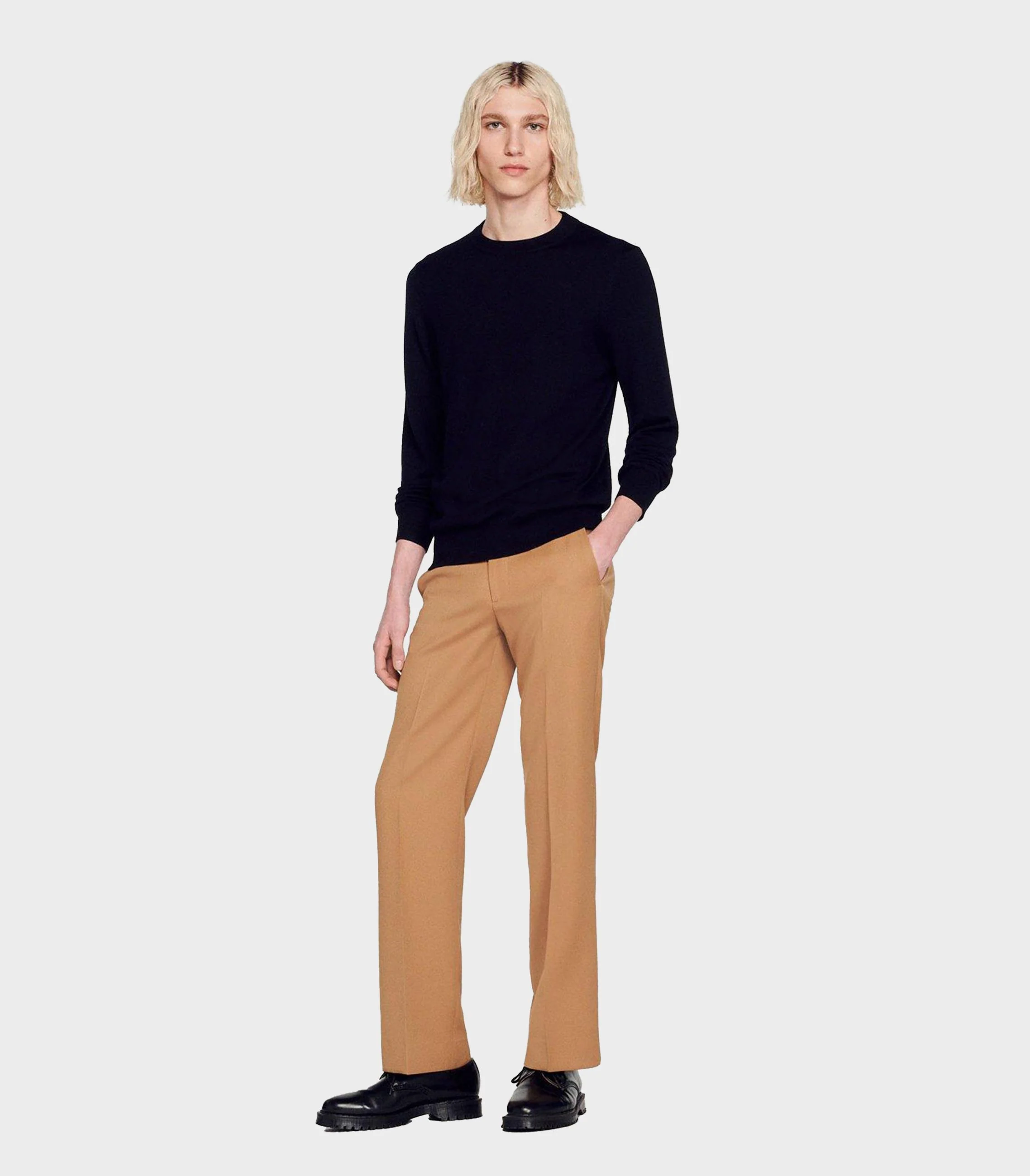 SANDRO - Men's Fine Knit Wool Sweater - Image 8