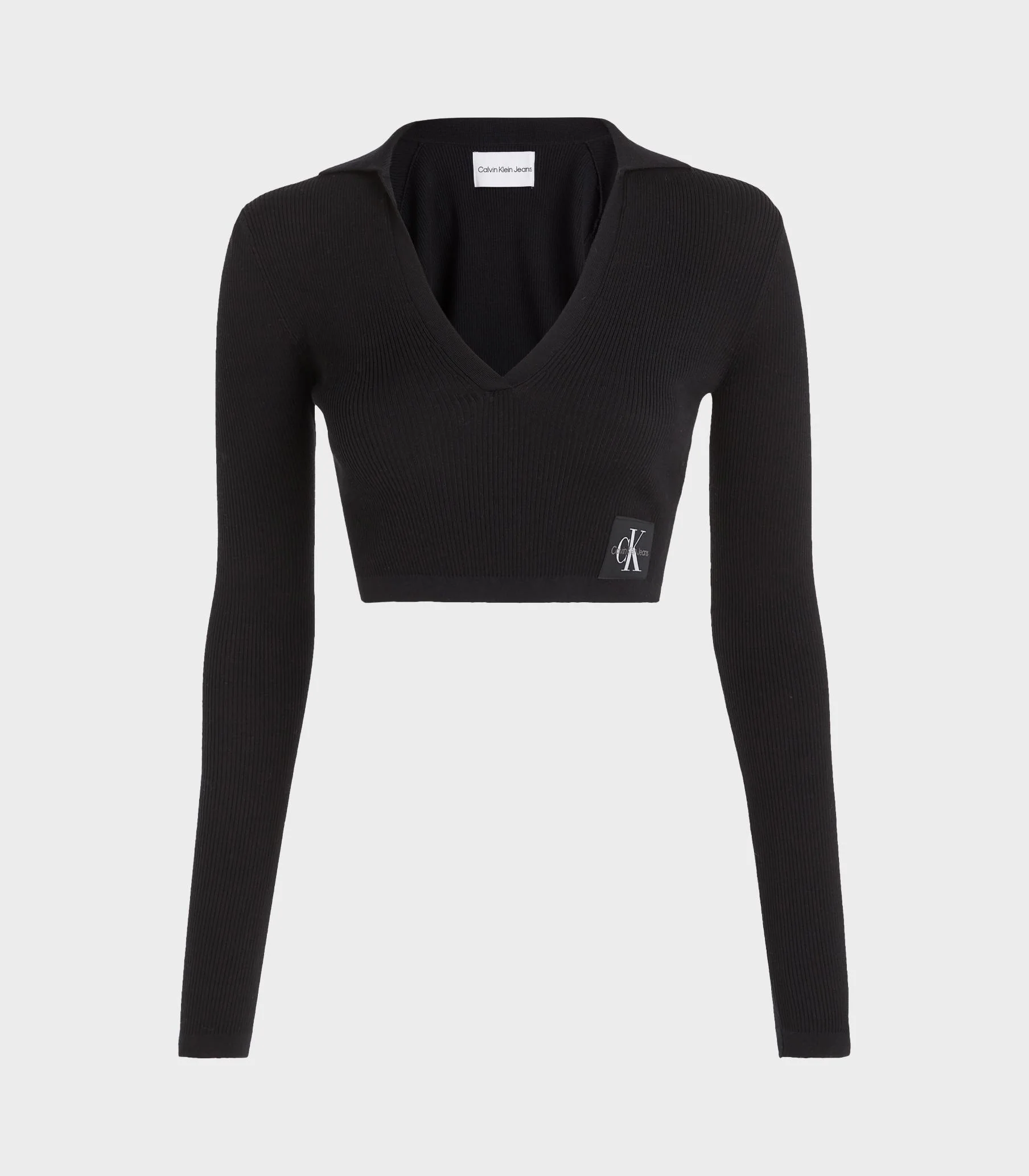 Calvin Klein Jeans - Label Tight Crop V - Neck Sweater - Image 2