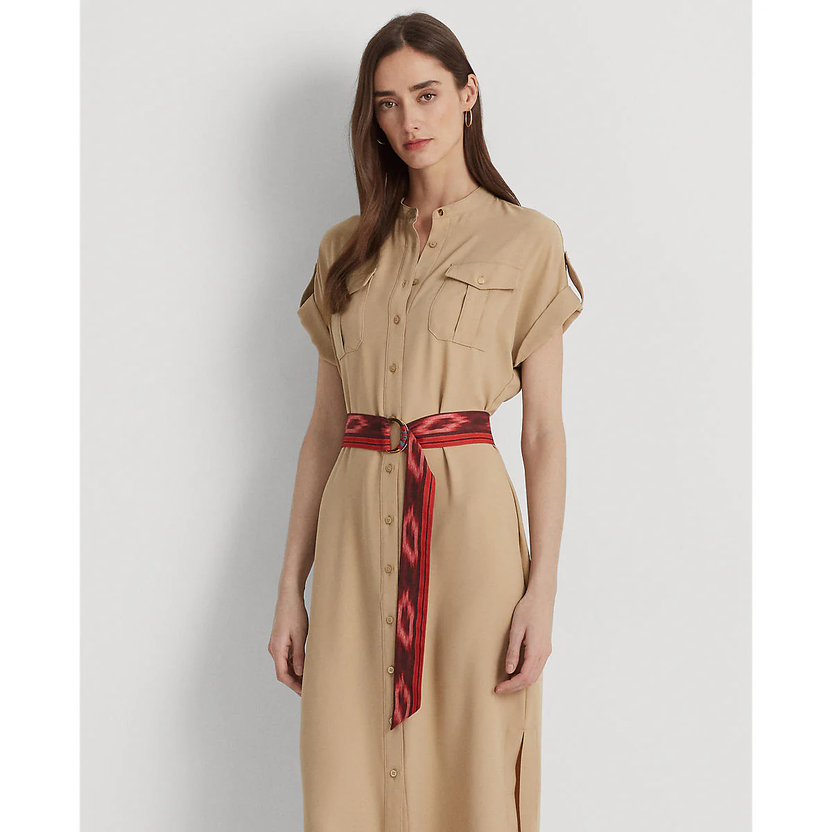 Lauren Ralph Lauren - Belted Double-Faced Georgette Shirtdres - Image 3