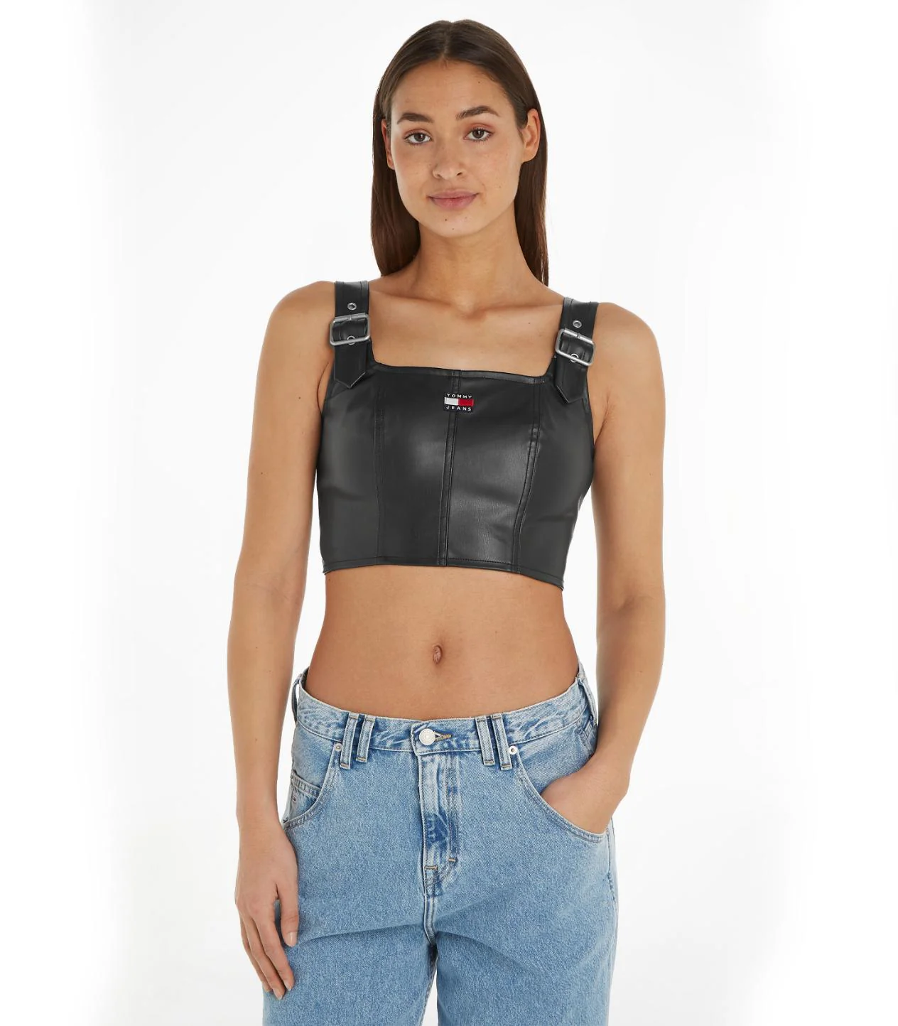 Tommy Hilfiger Jeans - Vegan Leather Crop Top - Image 2